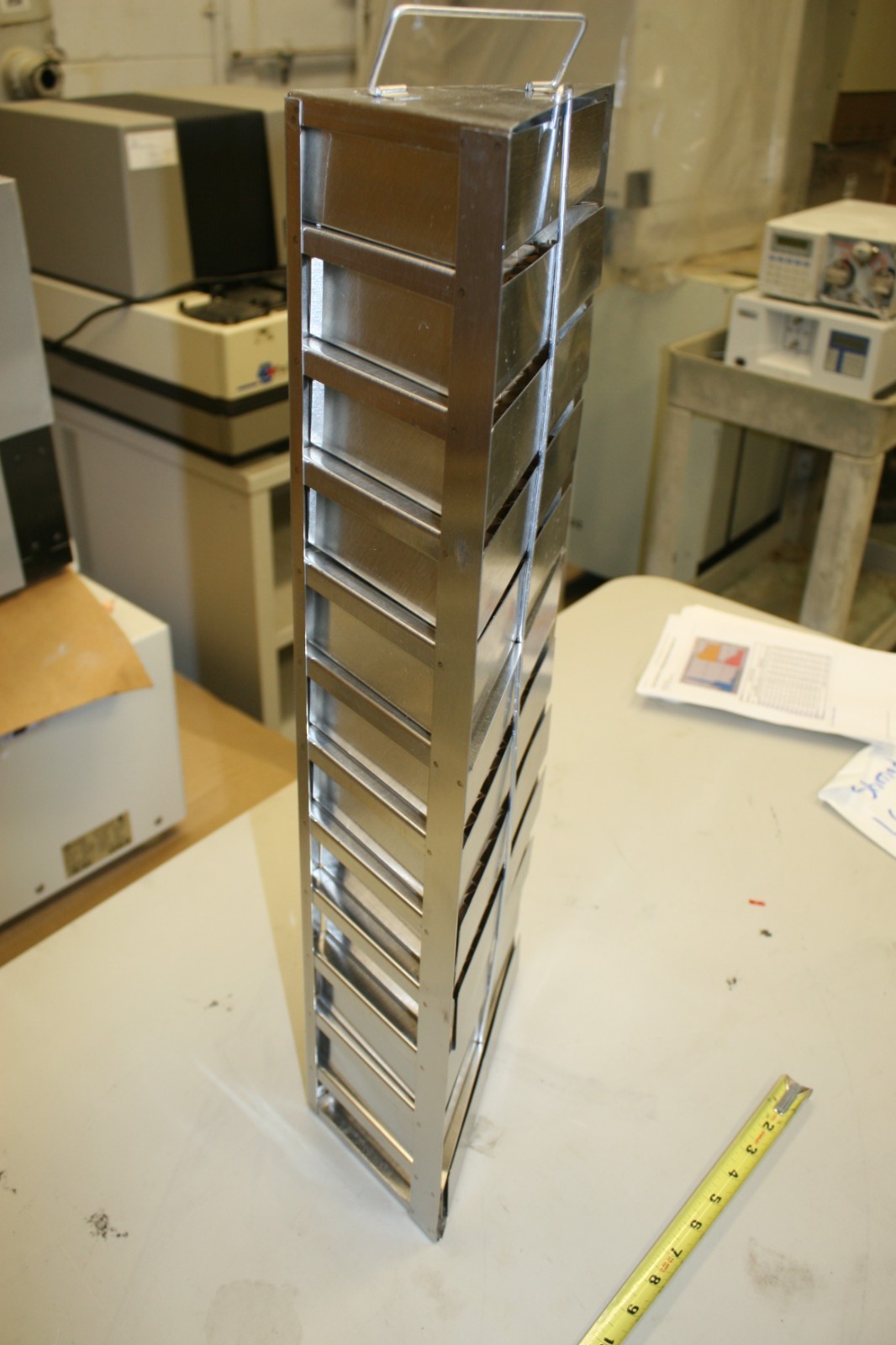 Stainless Steel Cryogenic 12 Cryo Freezer Storage Chamber Racks 26 1/2″ x 5 1/2″