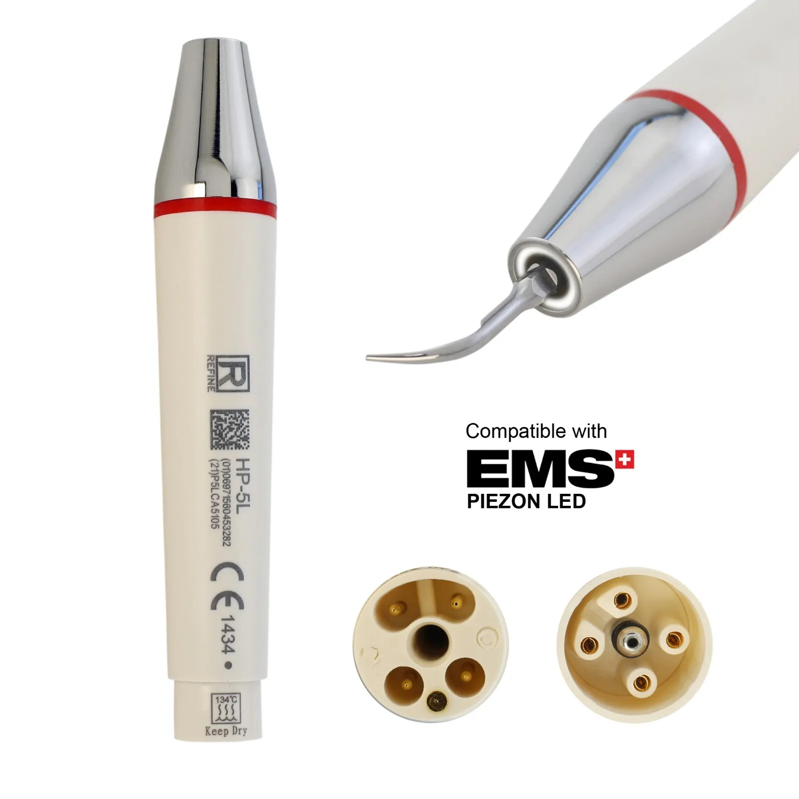 Dental EMS PIEZON LED Scaler Handpiece HP-5L LED Ultrasonic Piezo Tips G1 G2 P3