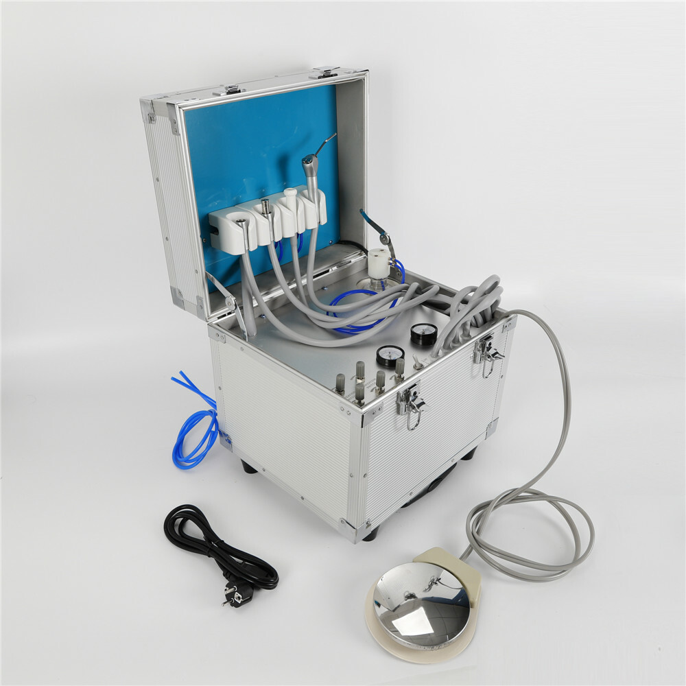 Portable Dental Delivery Unit: Rolling Box with 4 Holes Air Compressor Suction