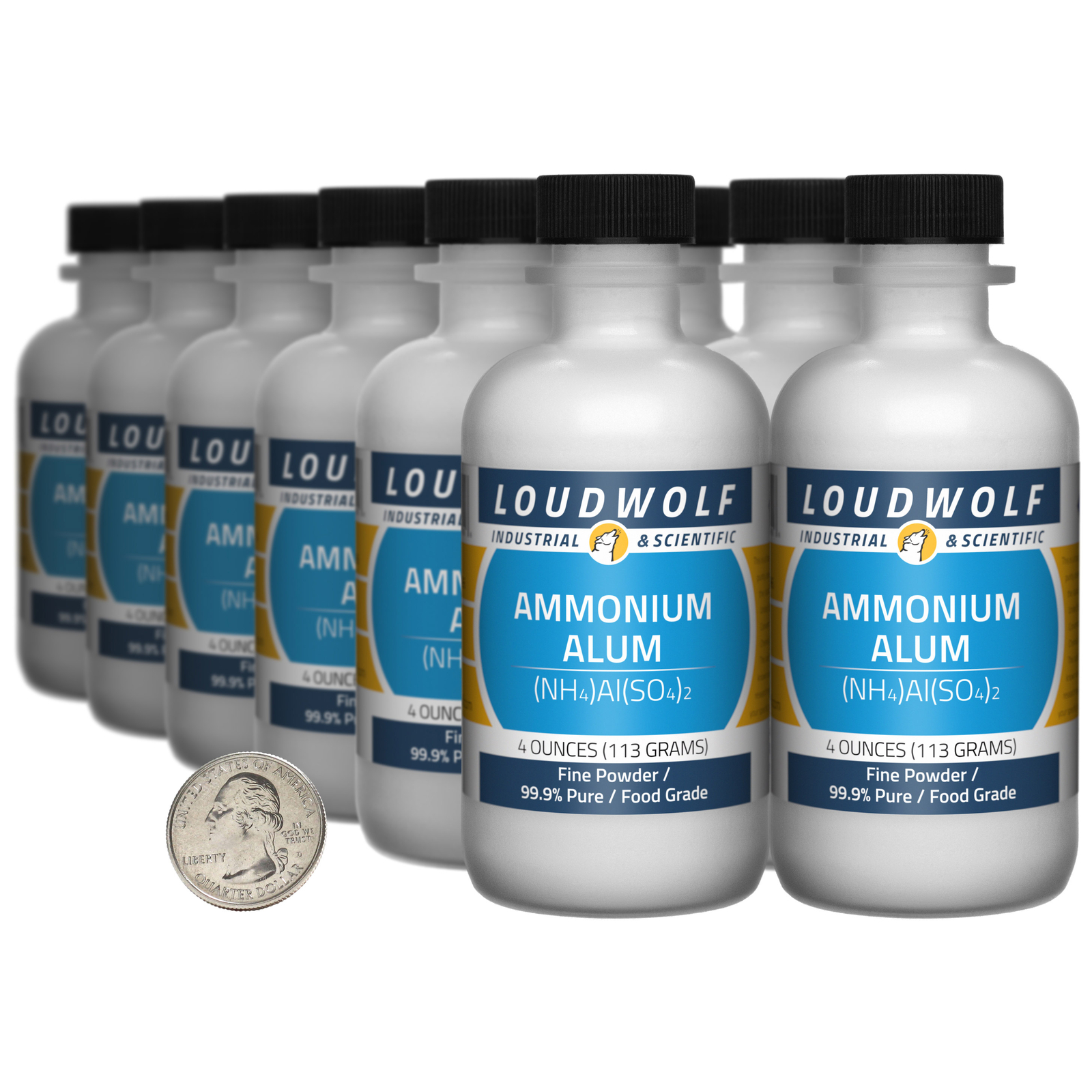 Ammonium Alum / 3 Pounds / 12 Bottles / 99.9% Pure Food Grade / Fine Powder