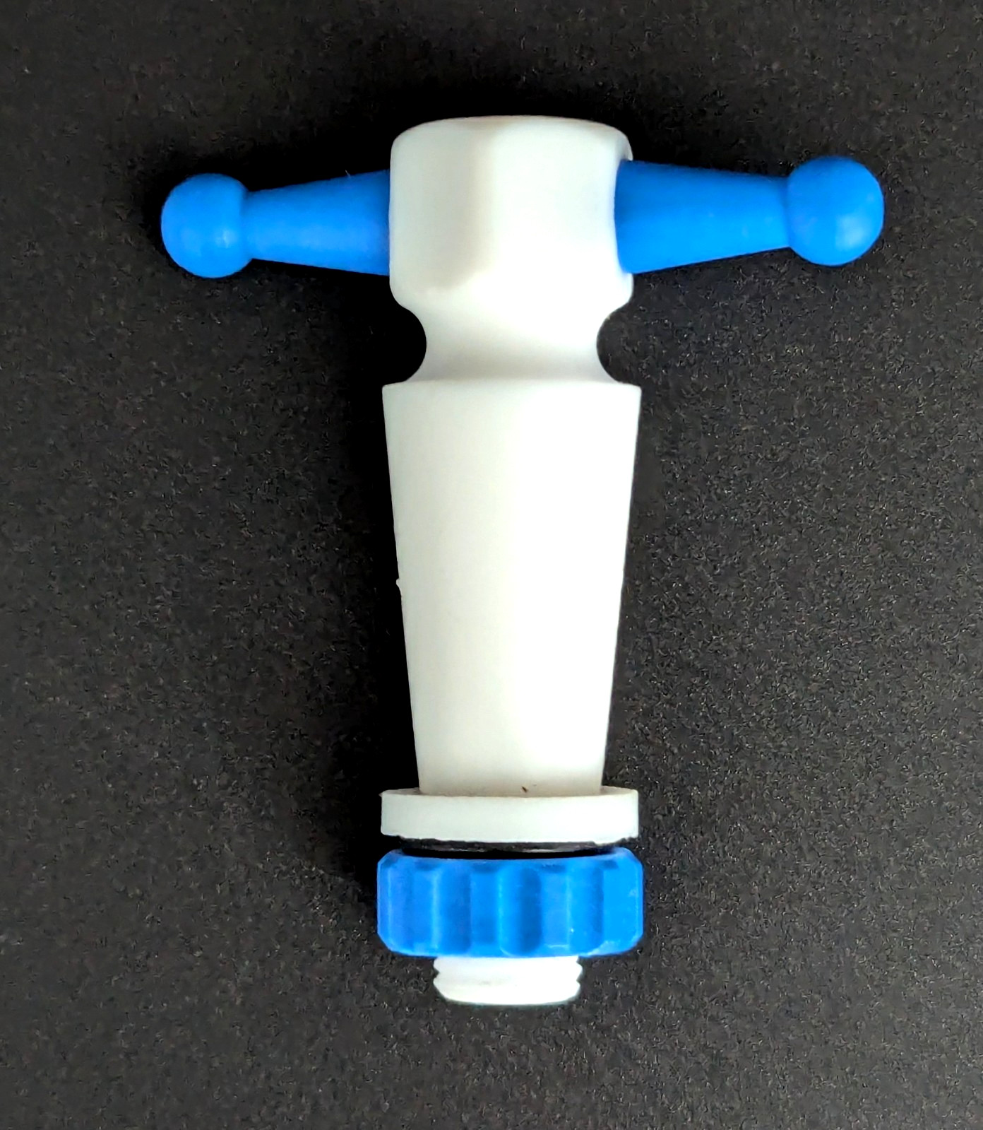 PTFE Straight Bore Stopcock Plug Assembly, 3 mm Plug Bore, Size 12/28, O-Ring