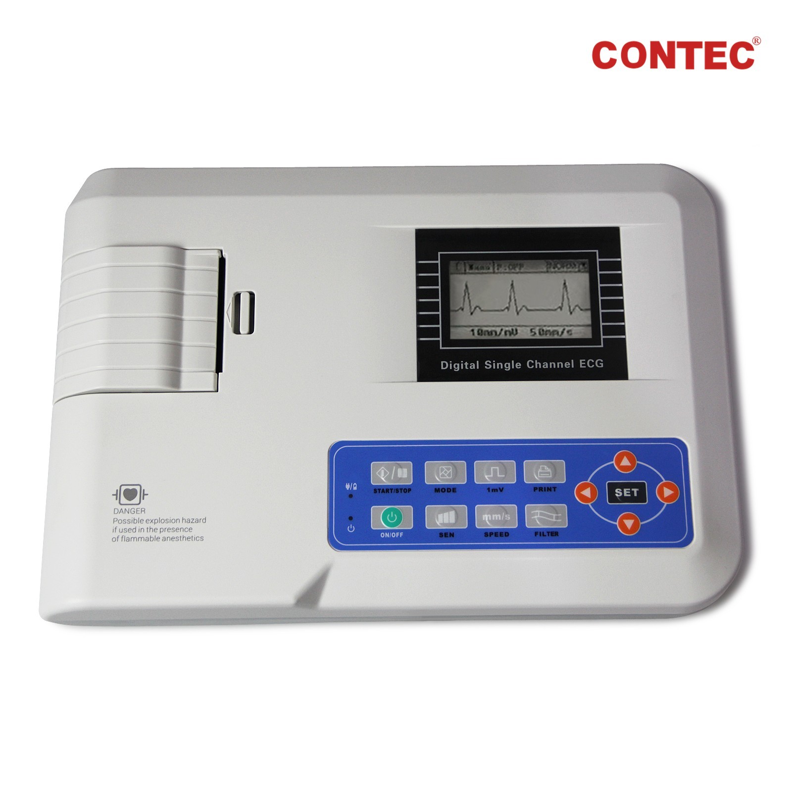 Portable ECG100G-VET Digital Single Channel 5 Lead Animal Electrocardiograph