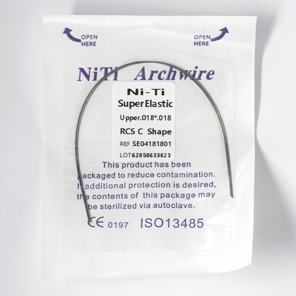Dental Orthodontic Arch Wire Super Elastic Niti Reverse Curve Rectangular True