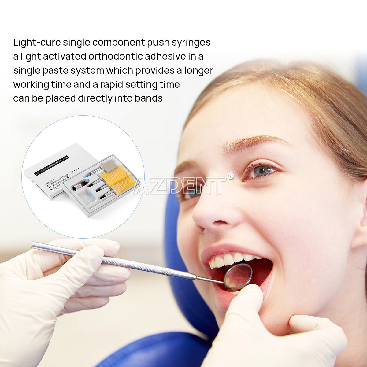Dental Bracket Braces Glue Ortho Bonding Light Cure Resin/LED Light Cure Lamp