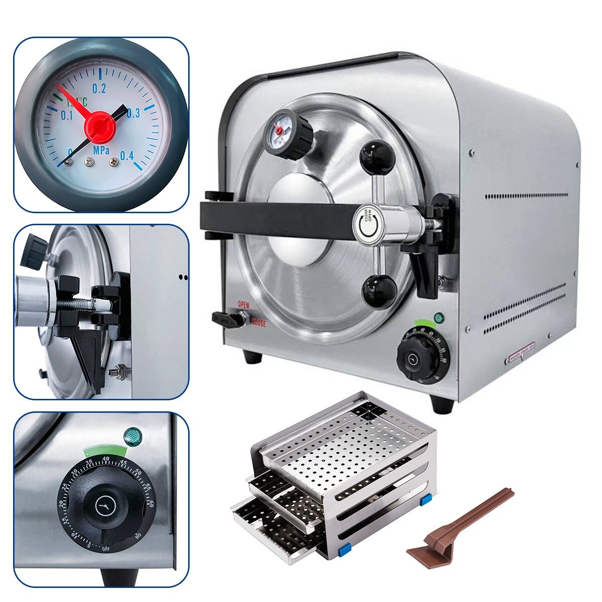Dental Class B Autoclave Steam Sterilizer with Vacuum Drying & Built-in Printer
