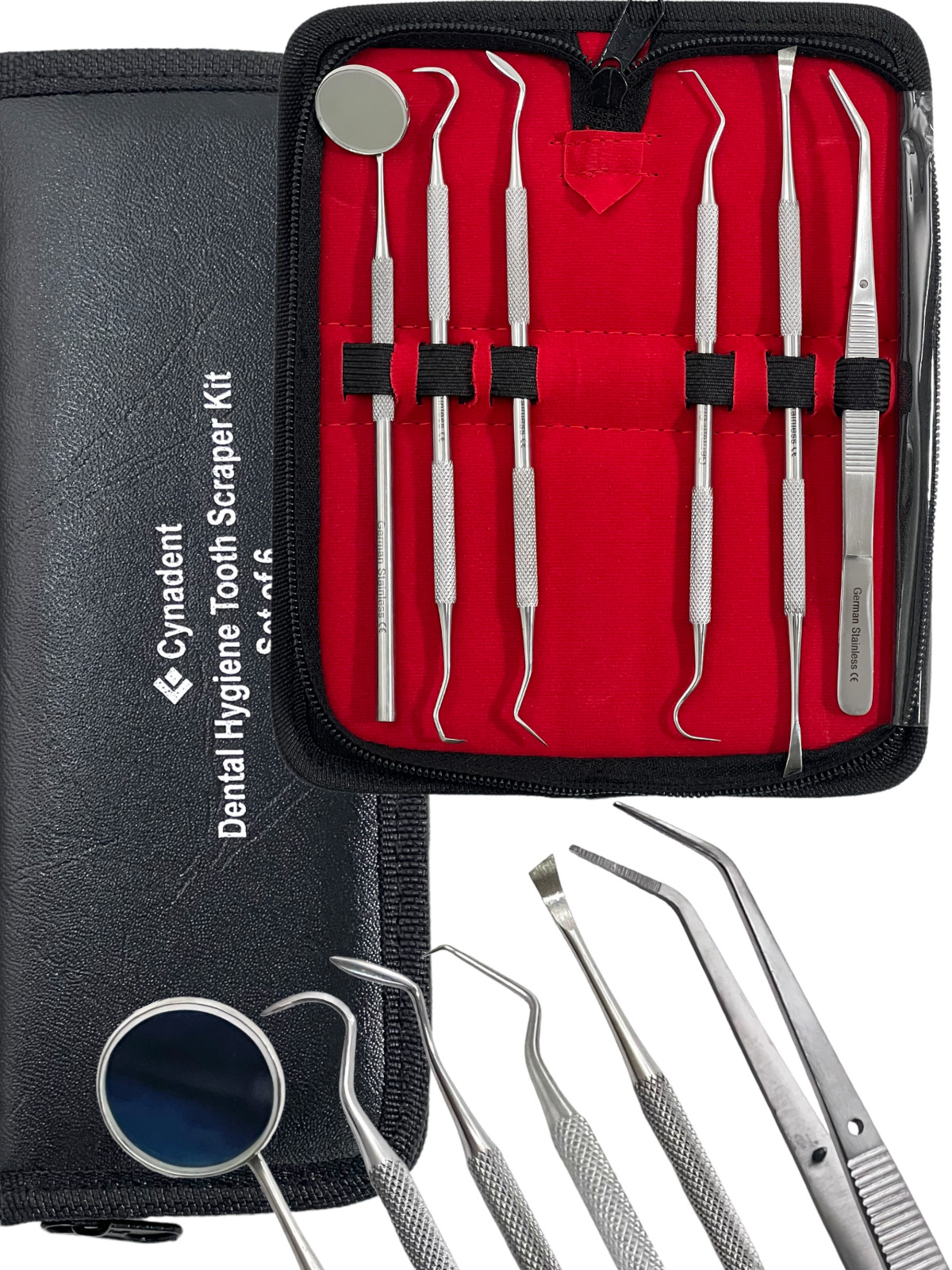 Premium Dental Instruments Scaler Tools Teeth Cleaning 5pc Oral Hygiene Deep Kit