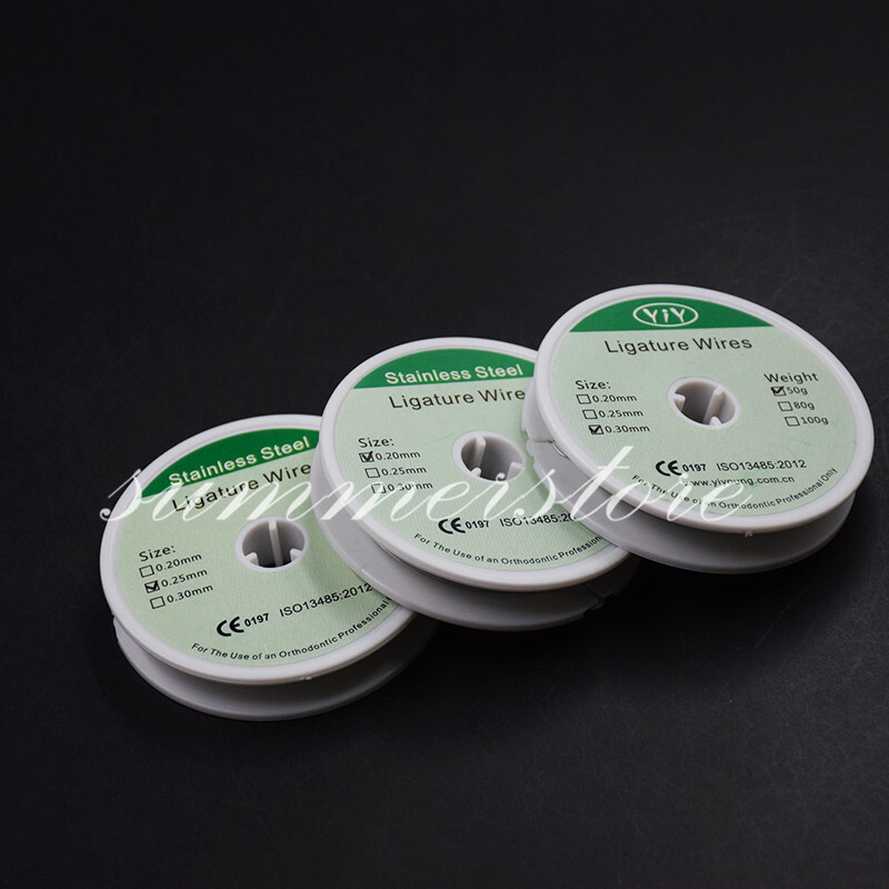 10 Rolls Dental Ortho 50g Ligature Wires Stainless Steel Wire 0.20/0.25/0.30mm