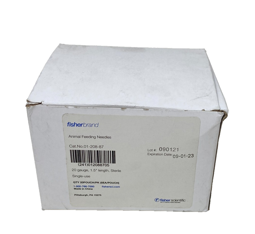 Fisherbrand 01-208-87 Animal Feeding Needles 20G x 1.5″ Sterile, 100 Pcs