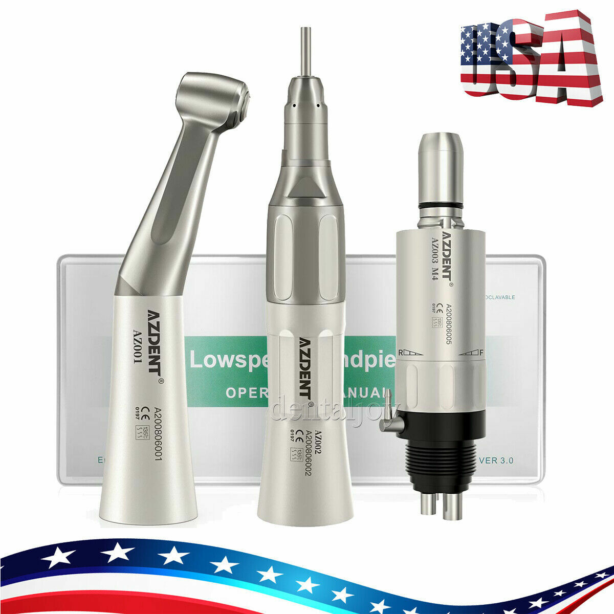 NSK Style Dental Slow Low Speed Handpiece Straight Contra Angle Air Motor 2/4Hol