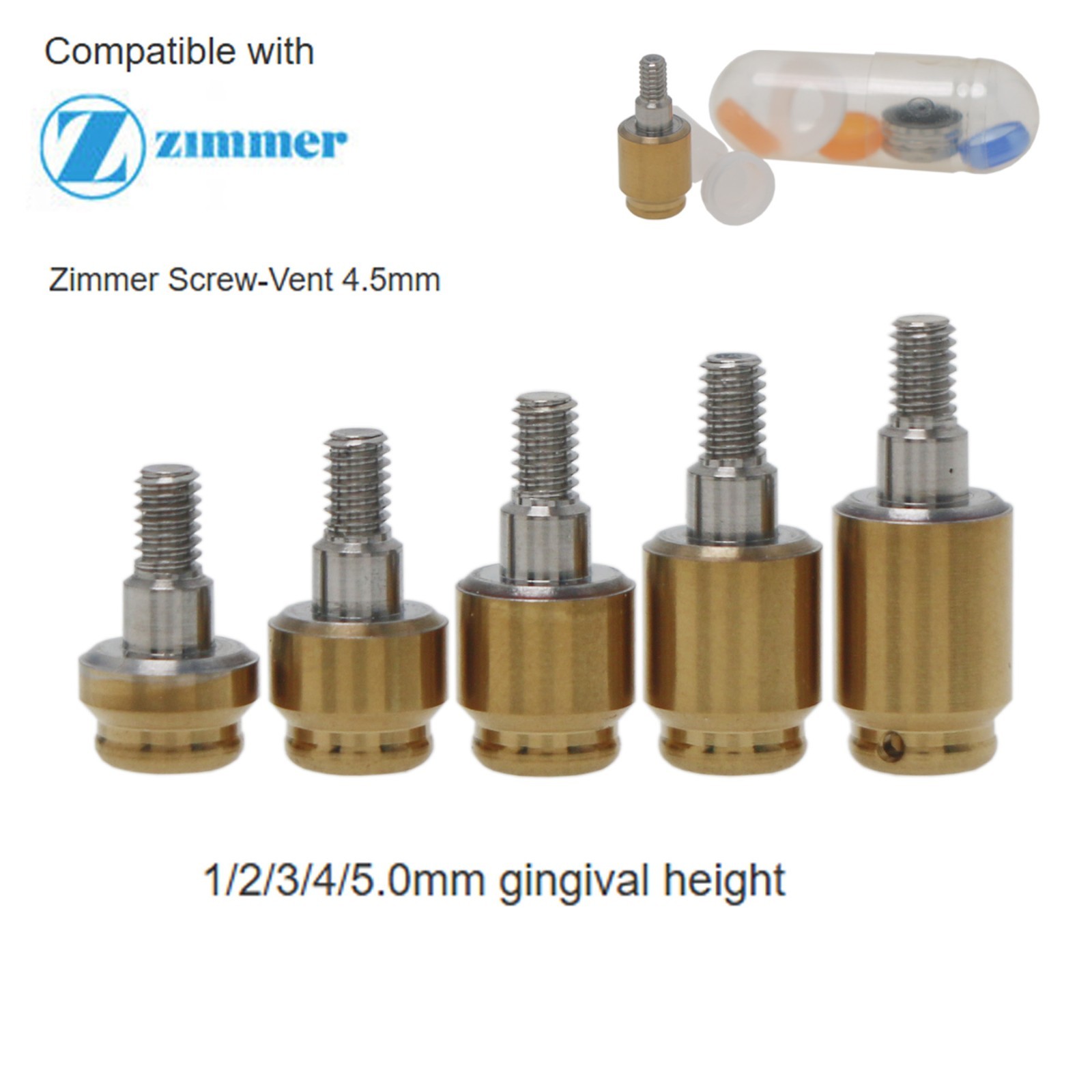 Zimmer TSV 3.5/4.5mm Mis Adin Locator Abutment Male Cap Inserts Tool For 1-5.0mm