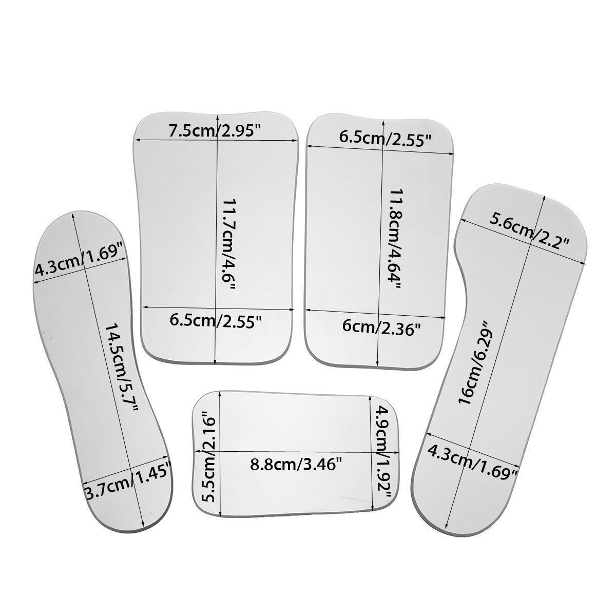 5 Pcs Dental Ortho Glass Coated Titanium Photography Mirrors 2-side Reflector