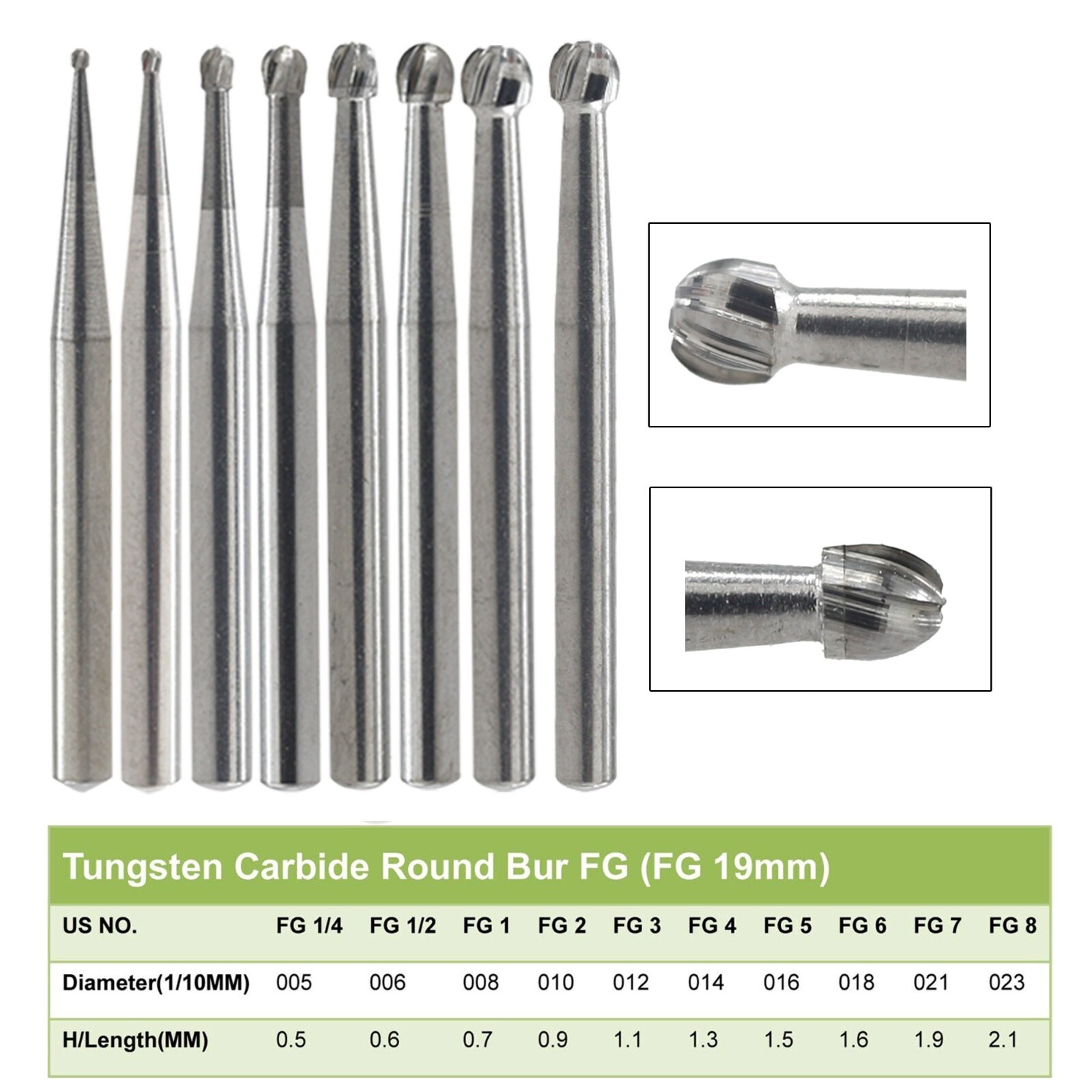 Wave Dental Carbide Burs FG 8 2 4 6 1/4 1/2 Round 330 557 556 245 Friction Grip