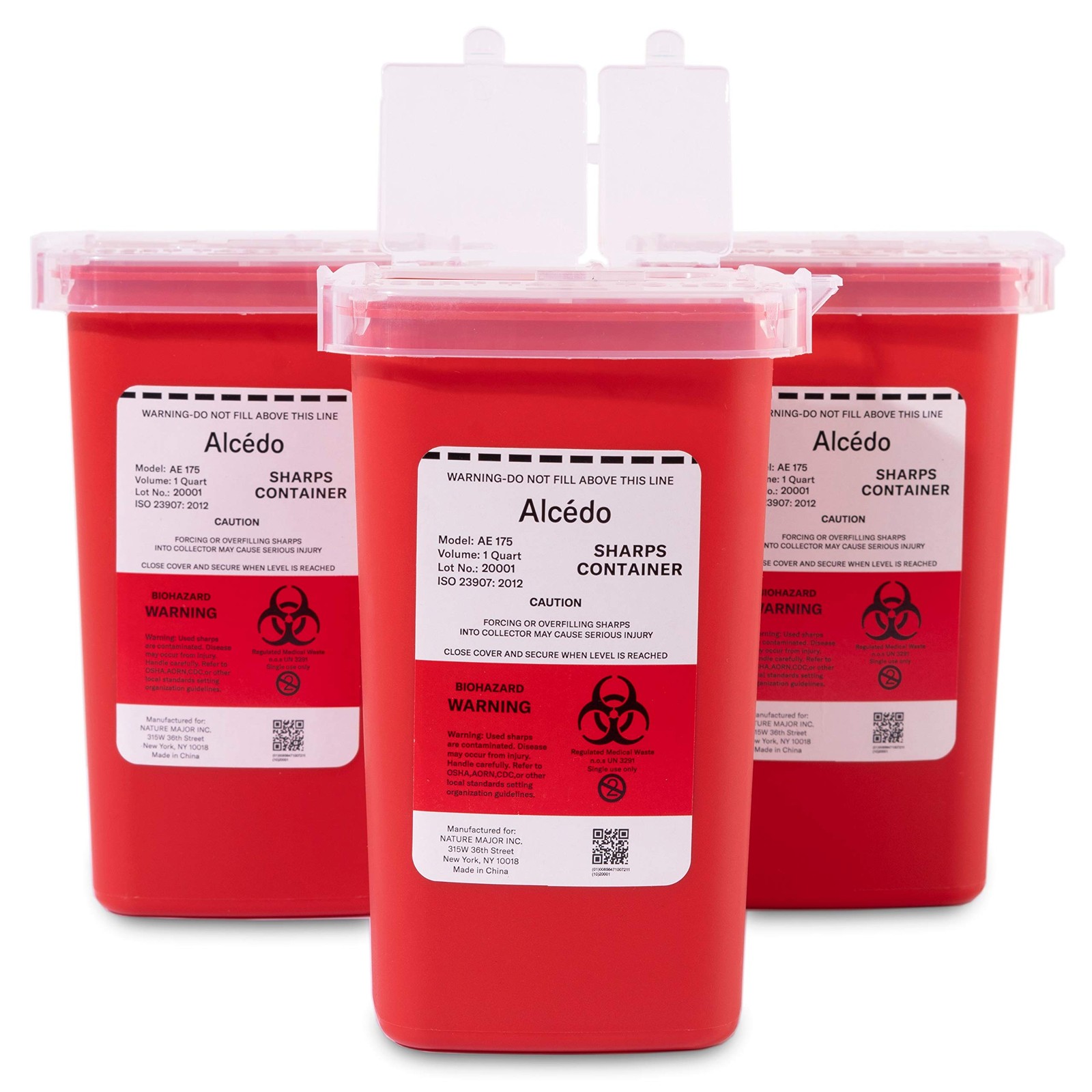 Sharps Container for Home Use and Professional 1 Quart (3-Pack) | Biohazard N…