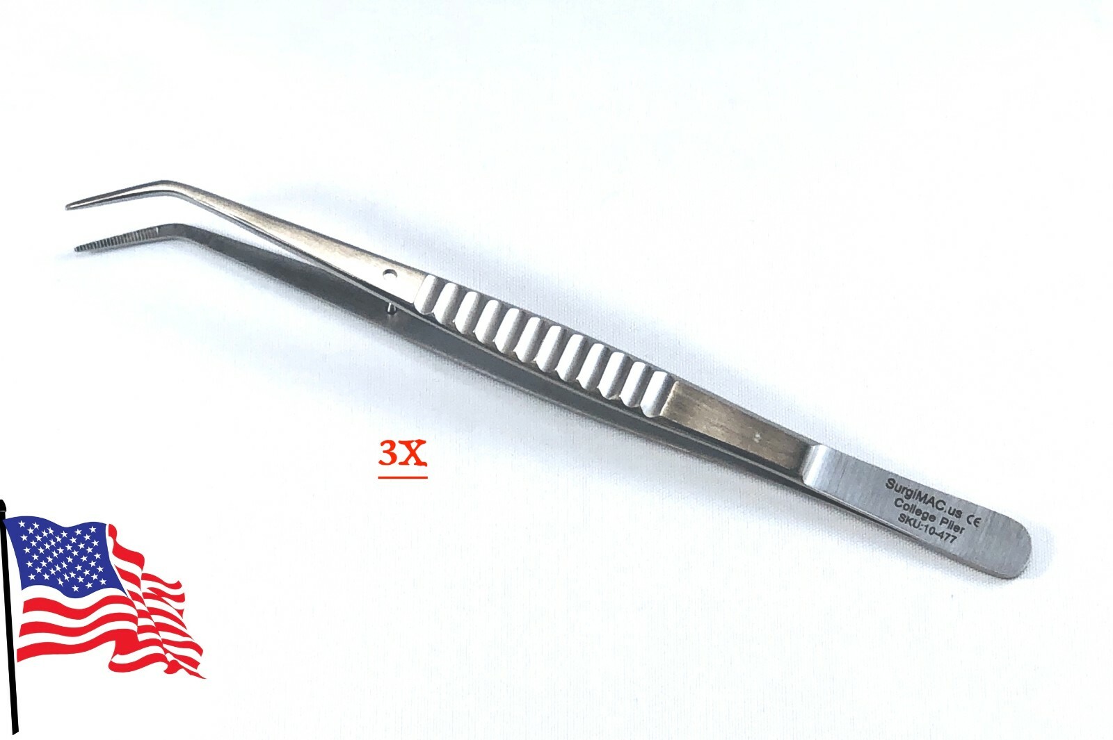 3Pcs Dental Tweezer / Plier Stainless Steel Dental Surgical Instruments MAC