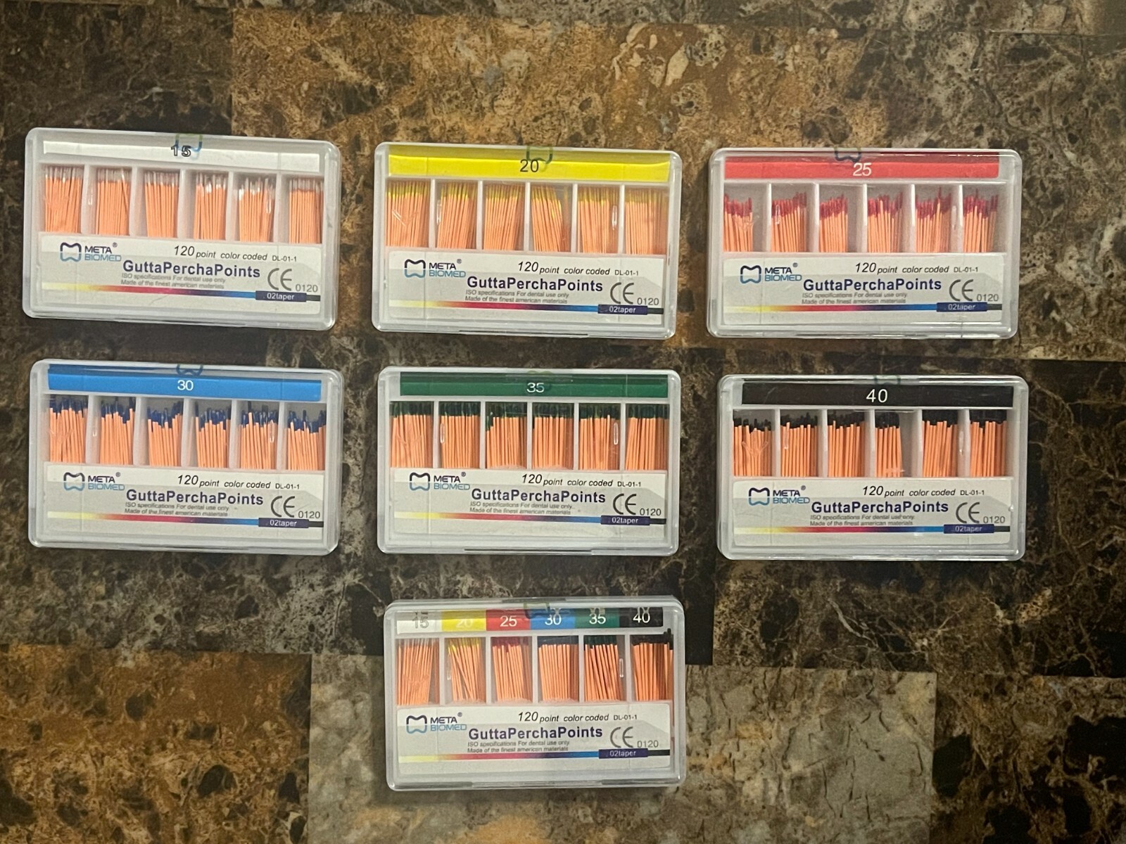 Meta-Biomed Gutta Percha Points 120 Points/Pk Regular .02 Taper All Sizes