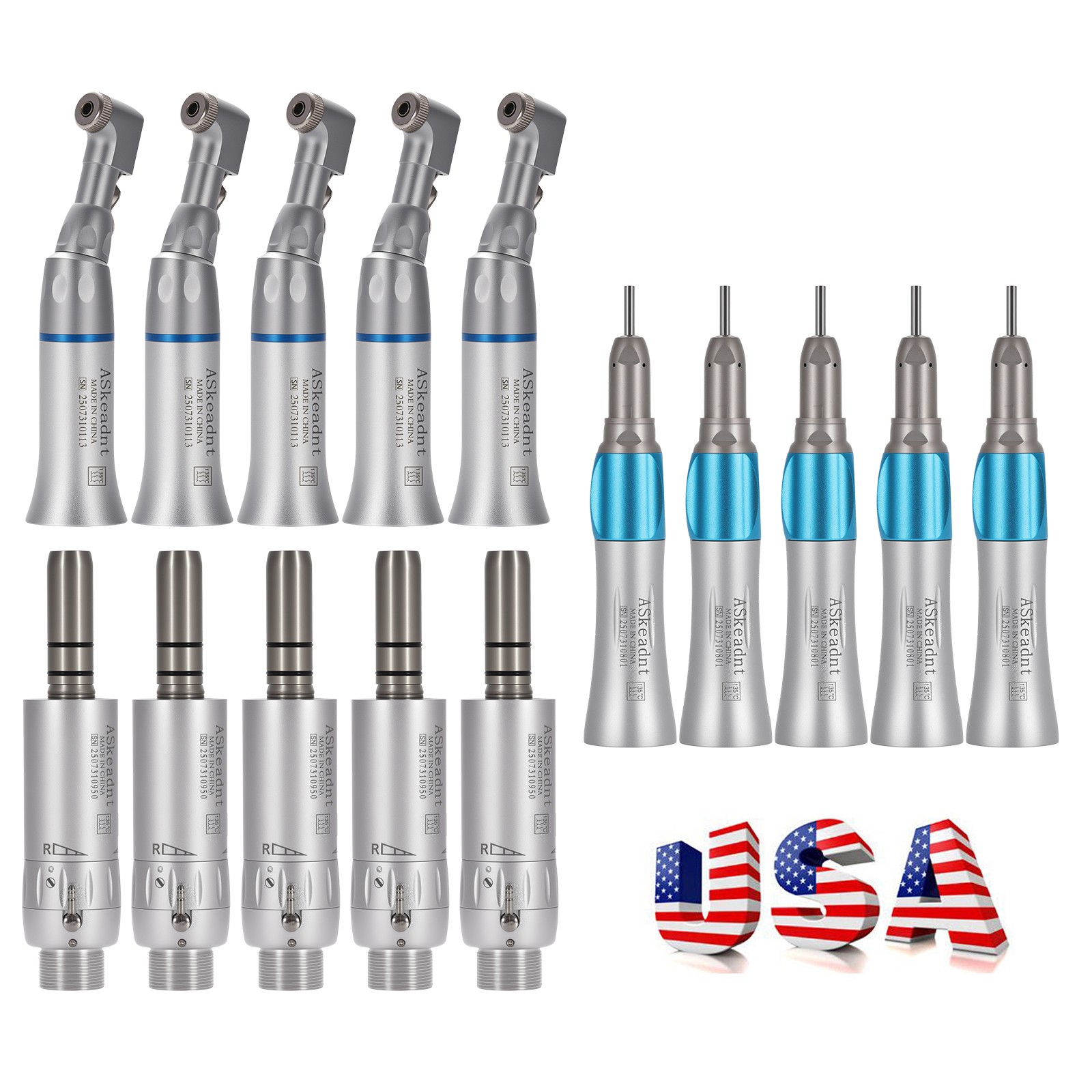 NSK Style Dental Slow Low Speed Handpiece Straight Contra Angle Air Motor 4/2H M