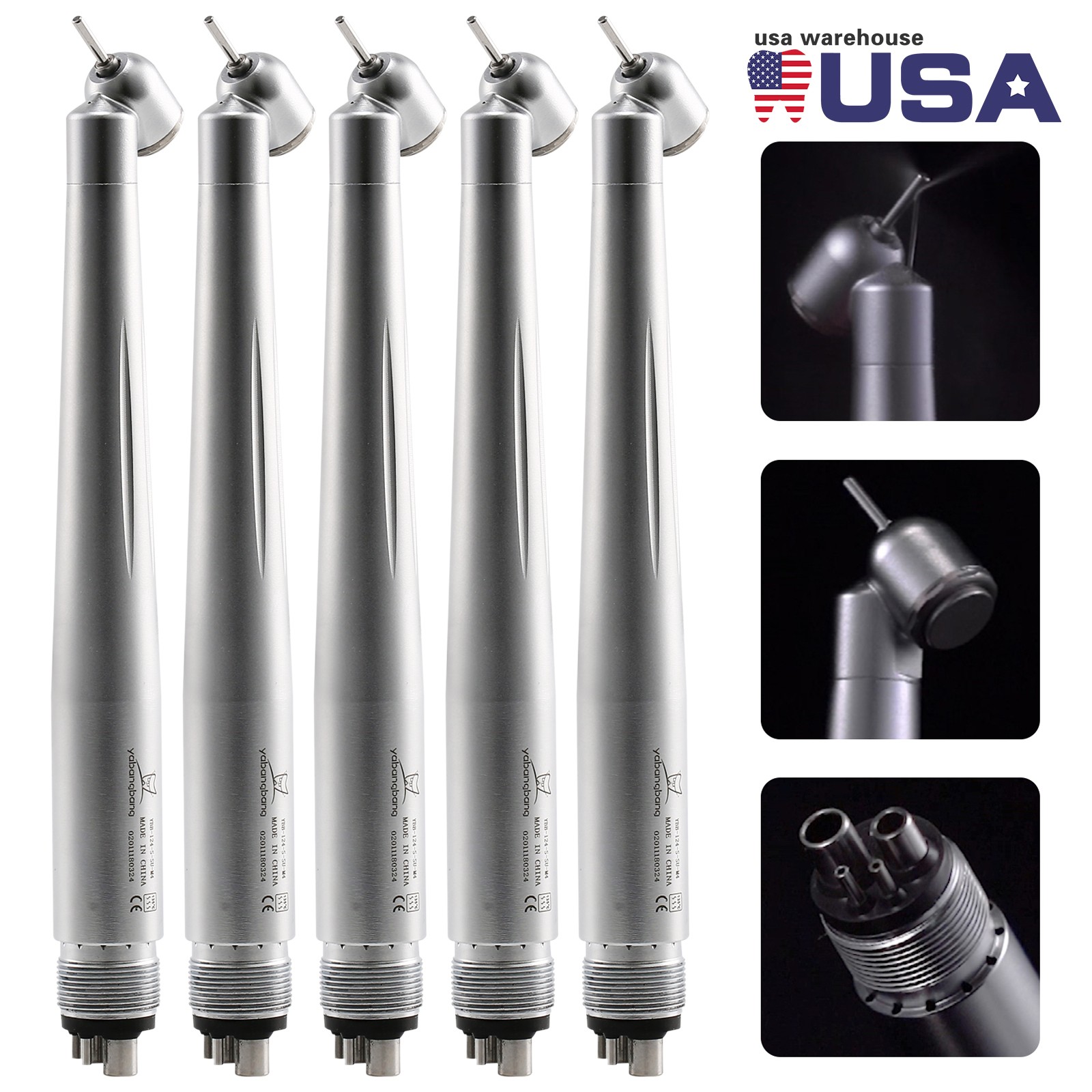 5X Dental 45 Degree Surgical High Speed Handpiece Push Button 4H WCA4 UPS