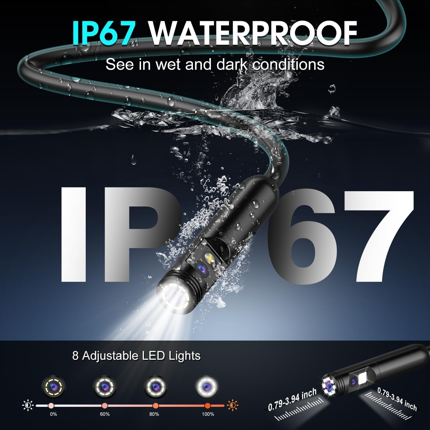 Waterproof Inspection Camera with 4.3″ LCD – Perfect for Car & Pipe Repairs