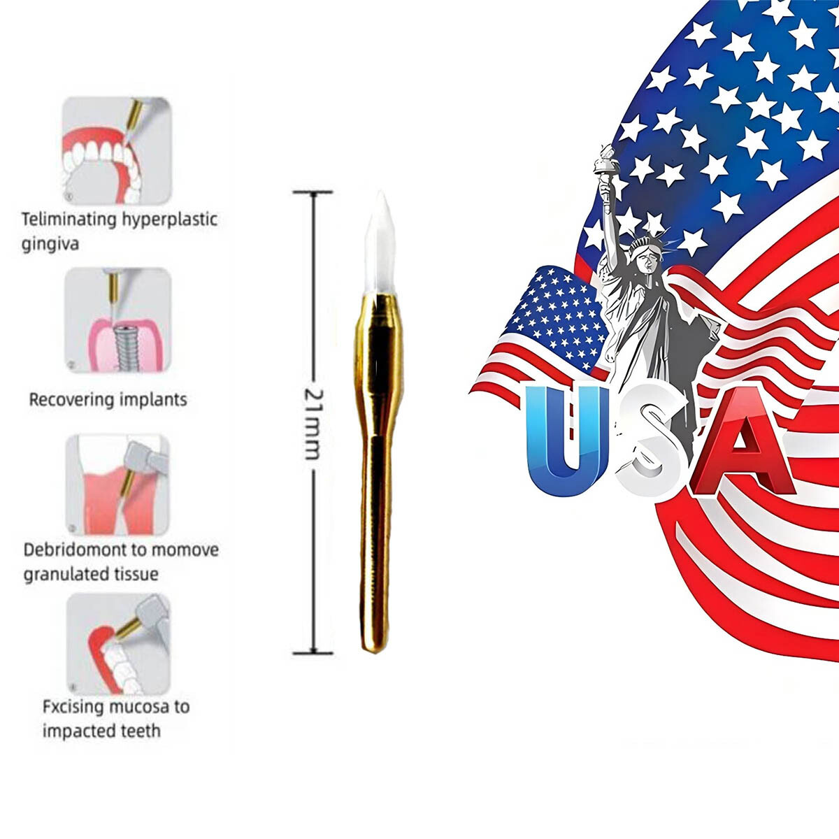 Ceramic Dental Trimming Bur for Soft Tissues & Gingival Retraction 21/23mm
