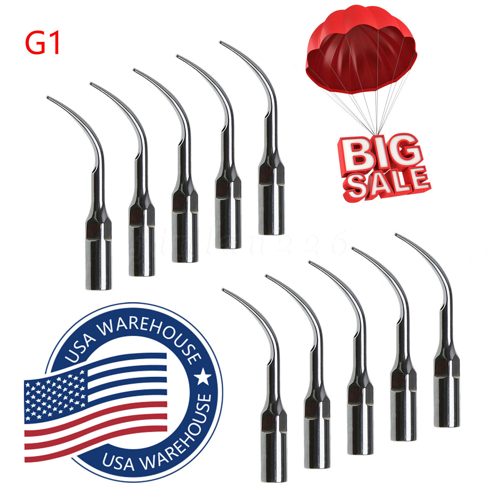 10pcs Dental Ultrasonic Piezo Scaler Tips fit Woodpeck EMS/DTE SATELEC CE&FDA