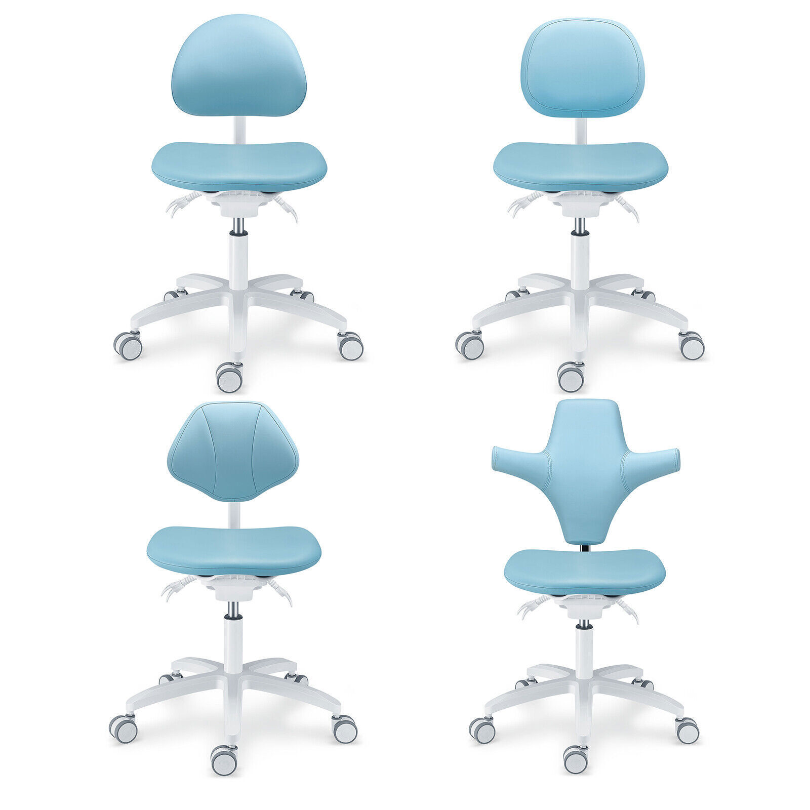 Ergonomic Dental Microscope Doctor Chair Medical Lifting Stool Skin Feel Leather