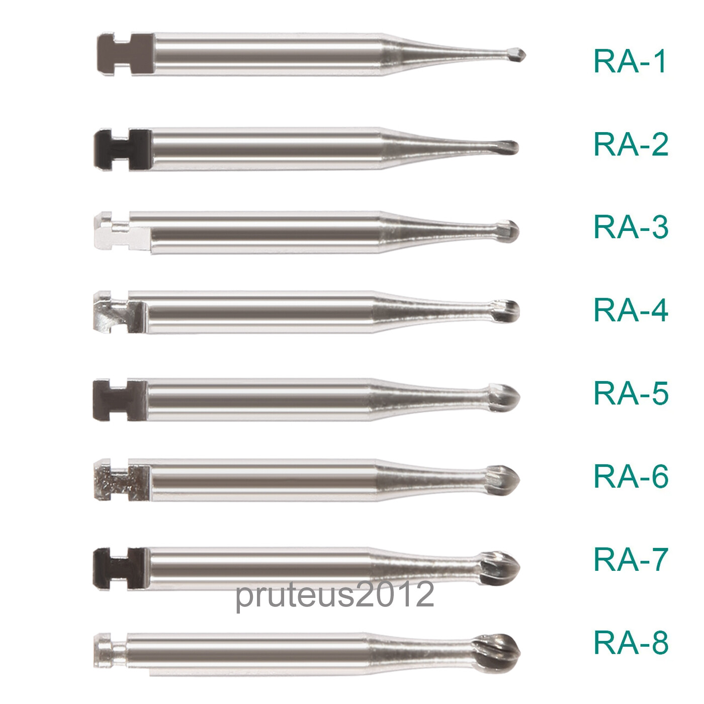 8 Types Dental Round Carbide Bur for Low Speed Latch Type RA 1# – 8# Burs USA
