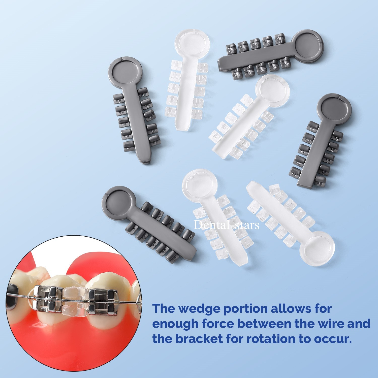 Rotation Wedges Dental Orthodontic Elastic Ligature Rotary Torsion Pad For Brace