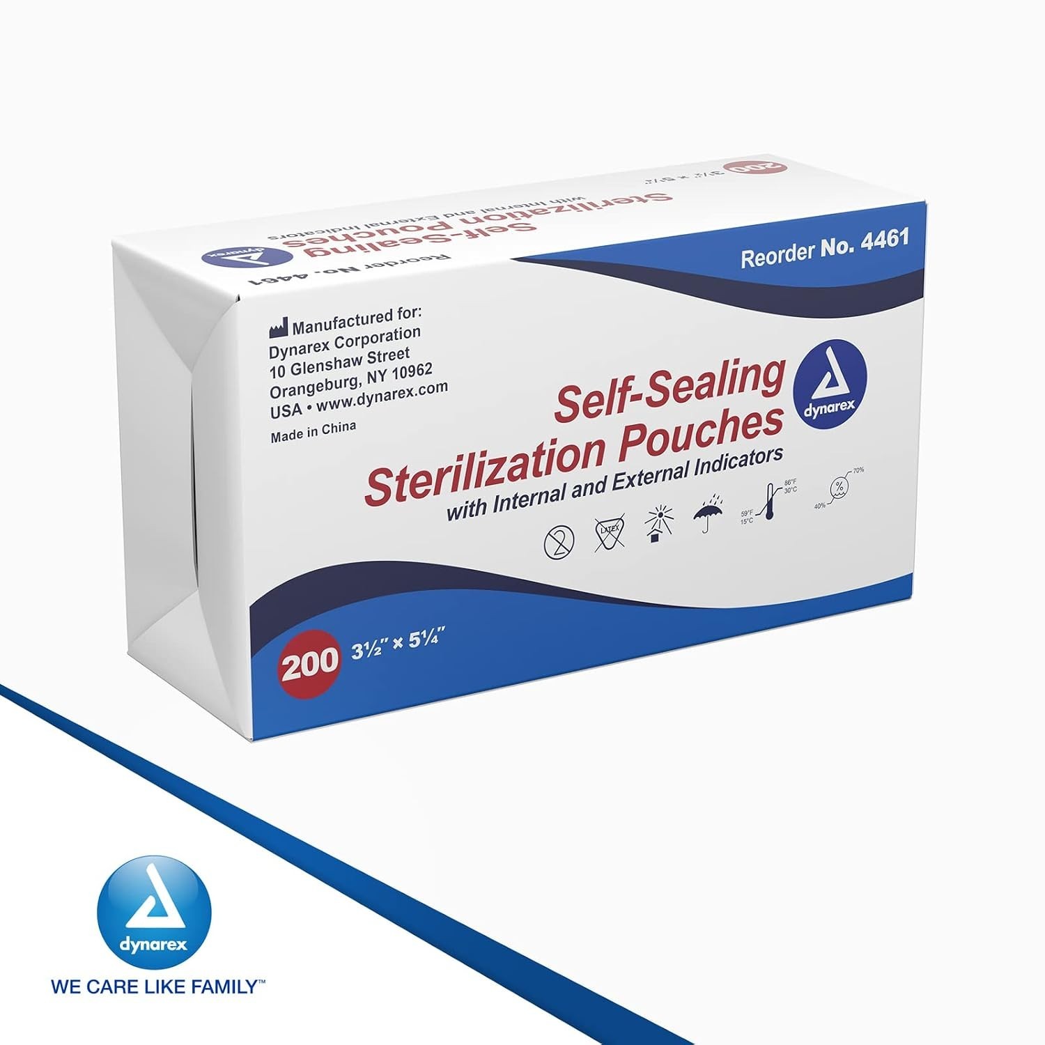 Self-Sealing Sterilization Pouches – 200 Blue-Tinted Autoclave Bags, 3.5″x5.25″