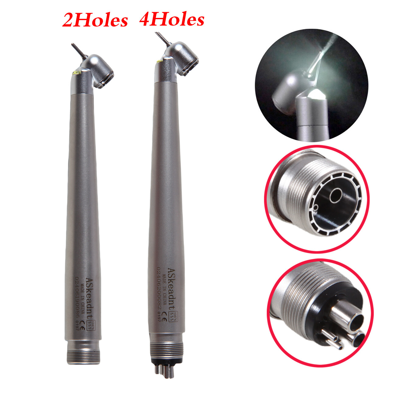 NSK Style Dental Surgical 45° Degree LED High Speed Handpiece Turbine 2/4Hole SK