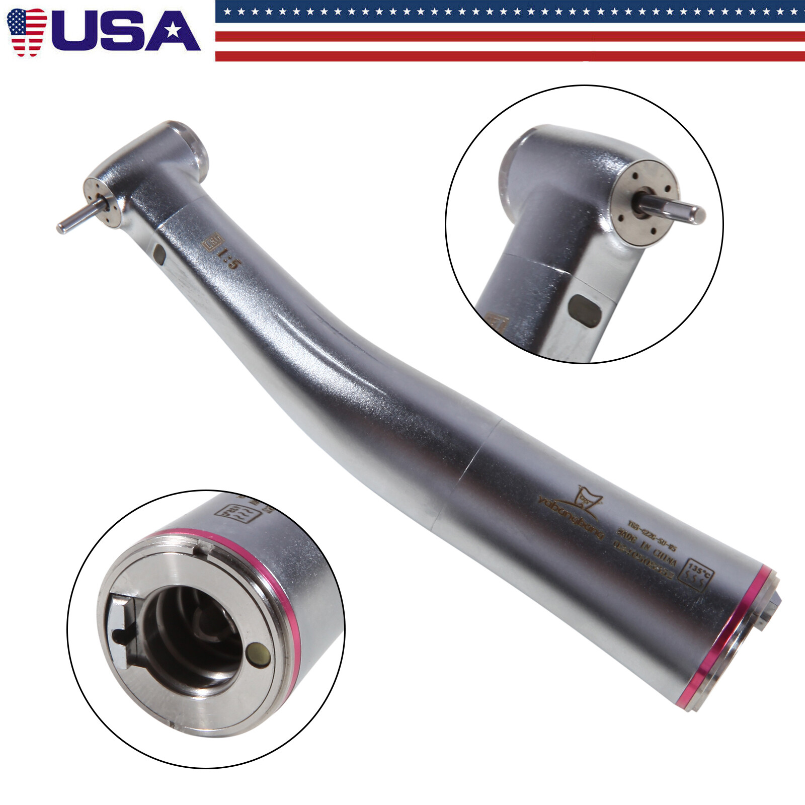 Dental 1:5 LED Contra Angle Handpiece FOR Electric Motor MT2 MT3
