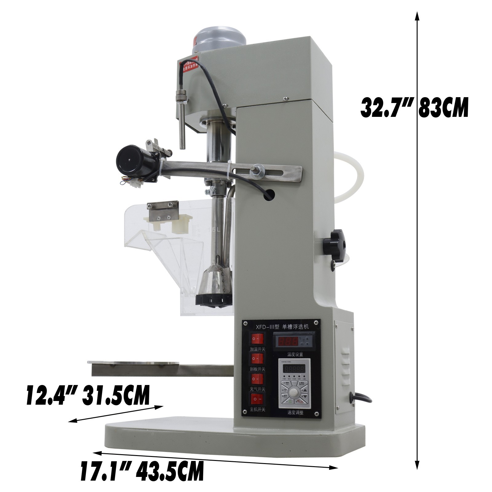 220V 120W Digital Variable Speed & Heated Flotation Cell Lab Single-Tank Flotati