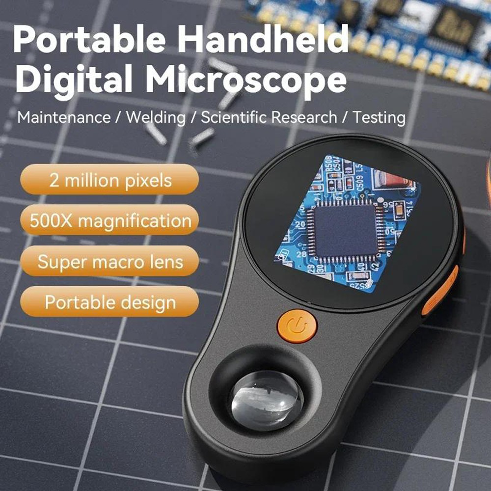 500X Digital Microscope 2 inch Video Coin 1080P Microscope With Magnifying Glass