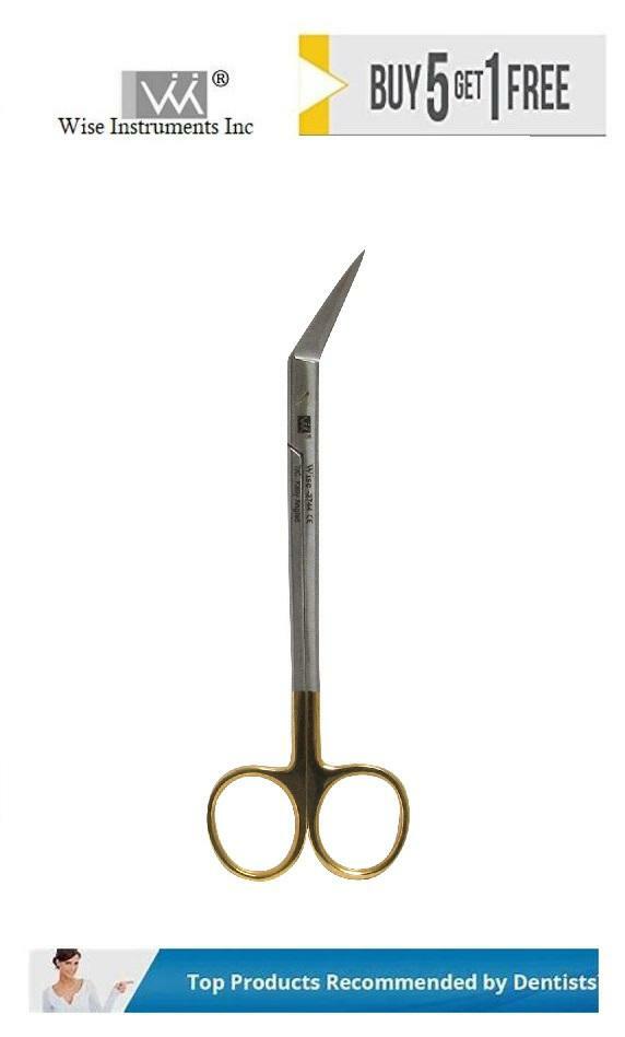 Dental Surgical Scissor Locklin Scissor, Angled, 16cm T/C by Wise instruments