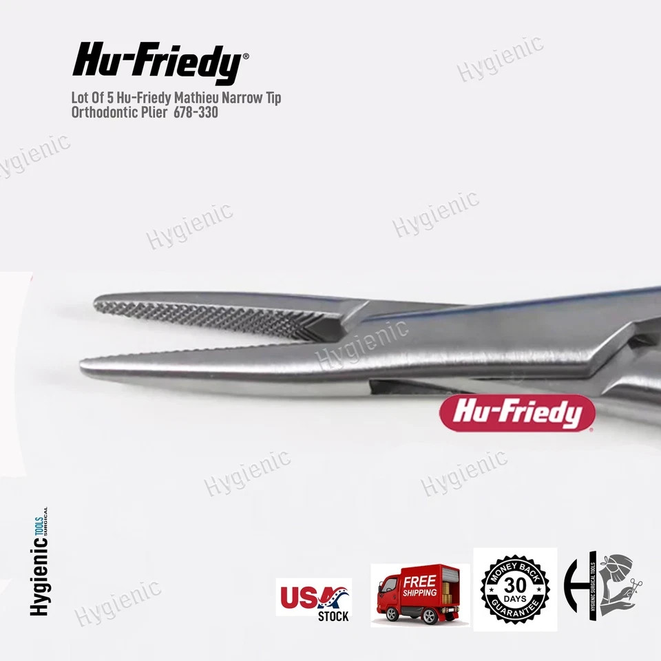 LOT OF 5 HU FRIEDY Mathieu Narrow Tip Orthodontic Plier | 678-330