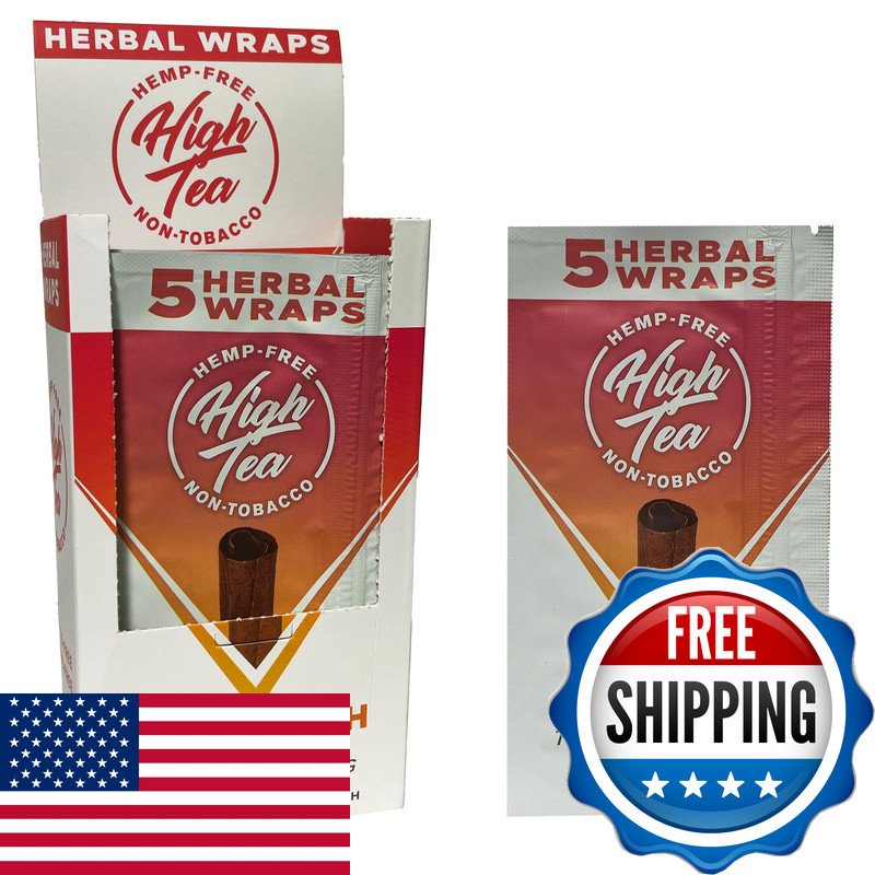 High Tea Non Tobacco All Natural Herbal Smoking Wraps – Pure Peach – 125 Self