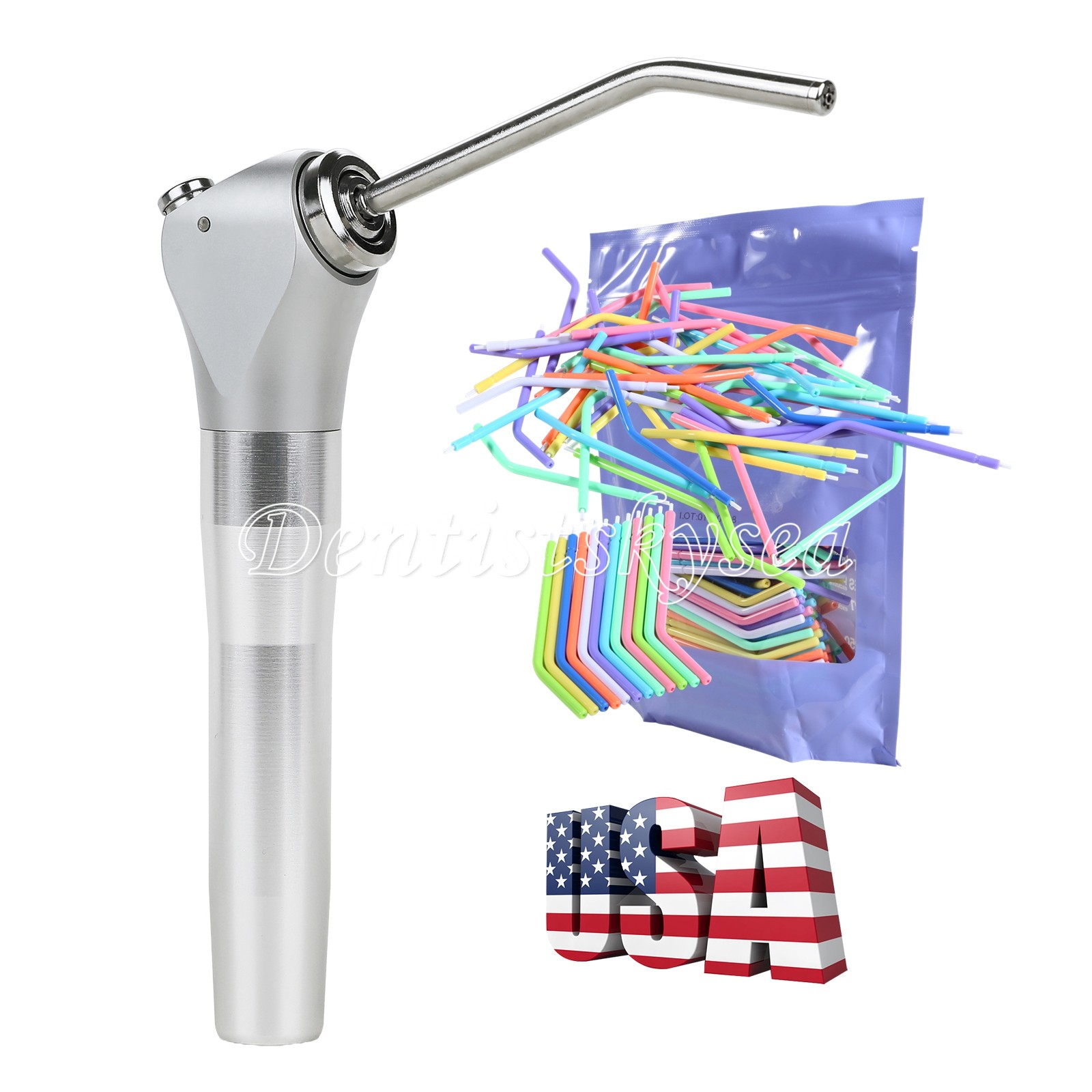 Dental 3 Way Air Water Spray Triple Syringe Handpiece / Nozzles Tip Tubes US