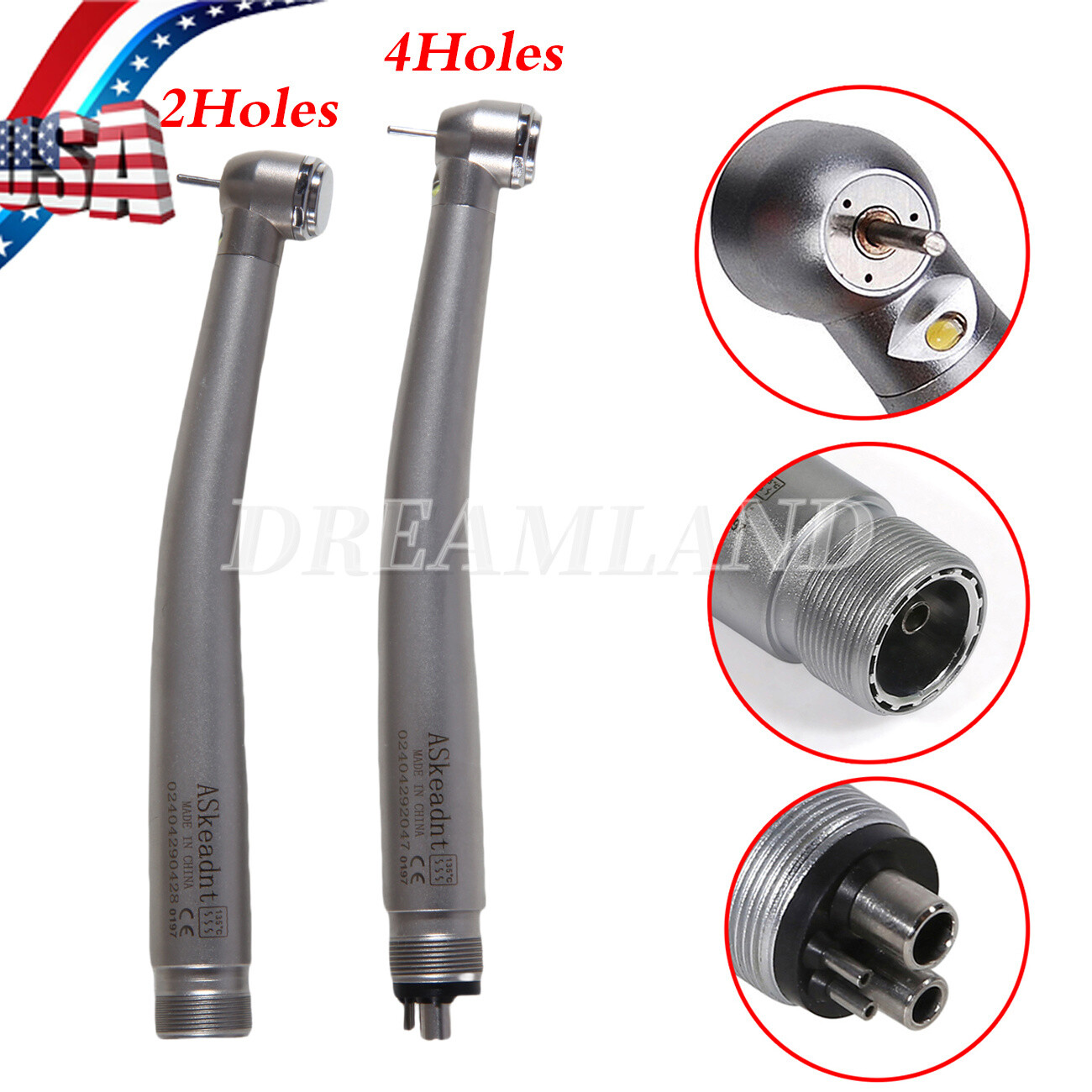 NSK Style Dental Fiber Optic LED E-generator High Speed Handpiece 2/4Holes