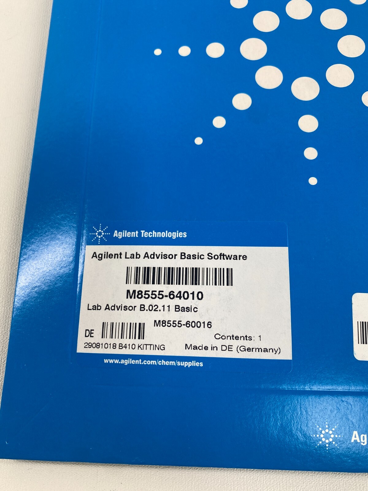Agilent M8555-64010 Lab Advisor Basic B.02.11 Software / Infinity 1100 1200 1260