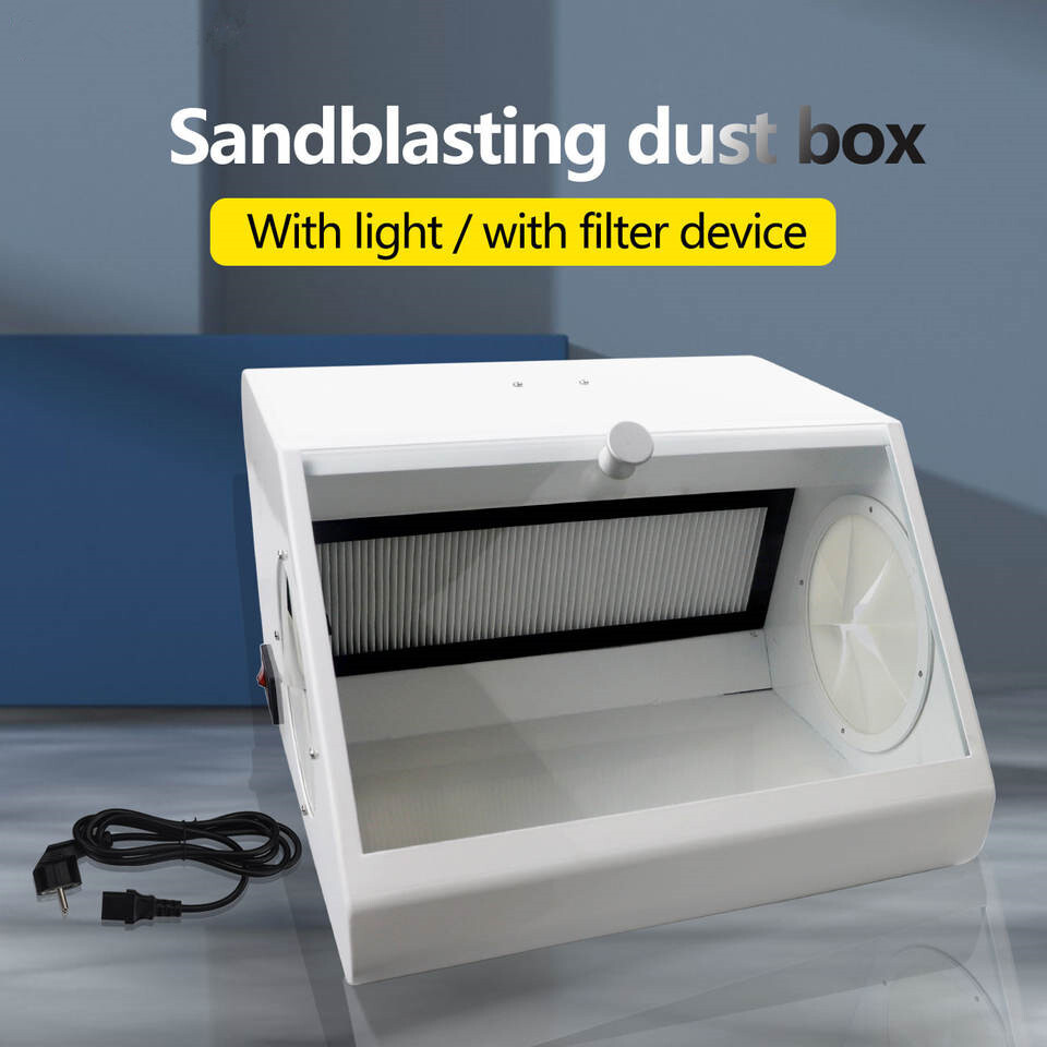 Dental Grinding Polishing Box Lapping Protector Sandblasting Dust-proof Case LED