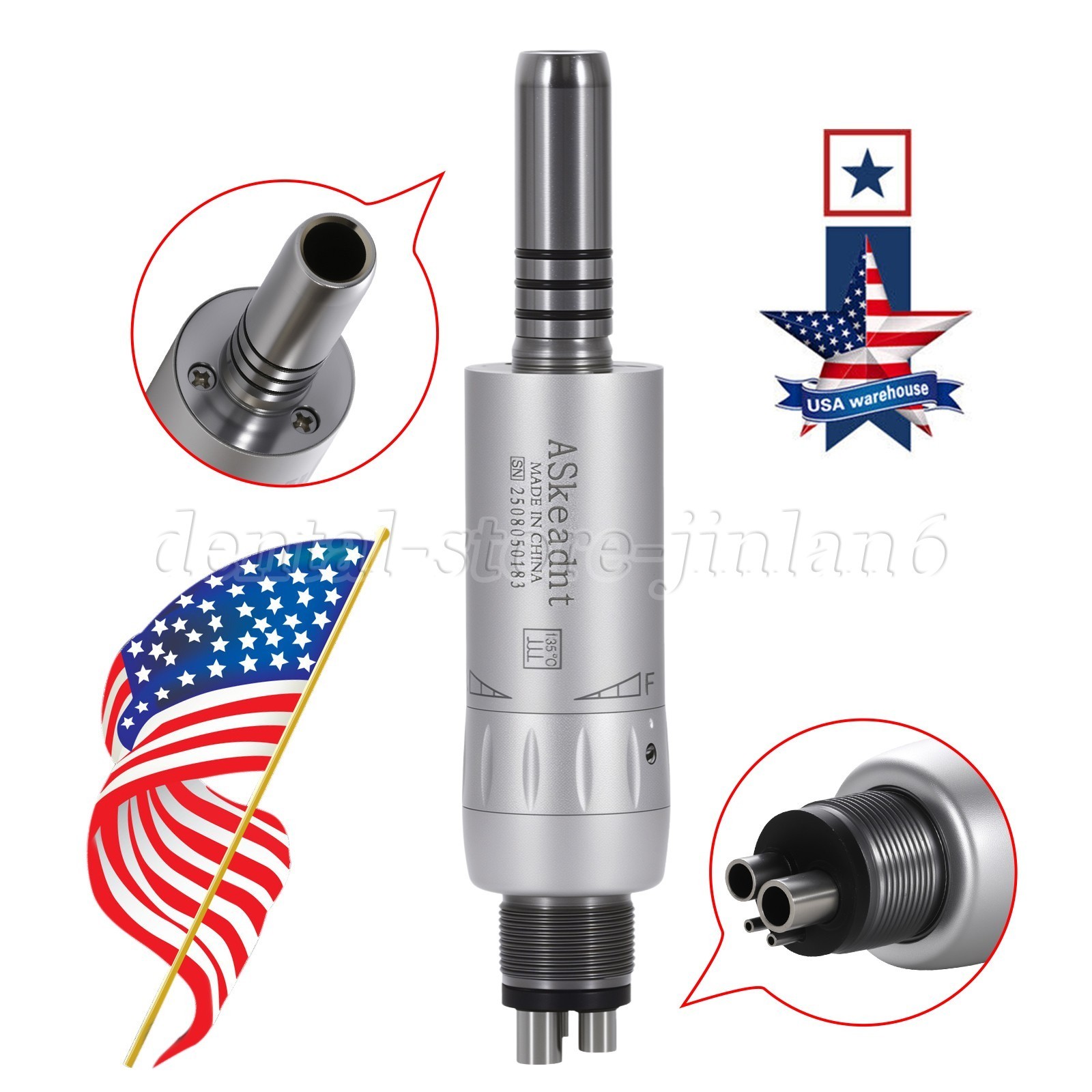 KAVO Style Dental Slow Low Speed Air Motor Handpiece Inner Water Spray 4Hole USA