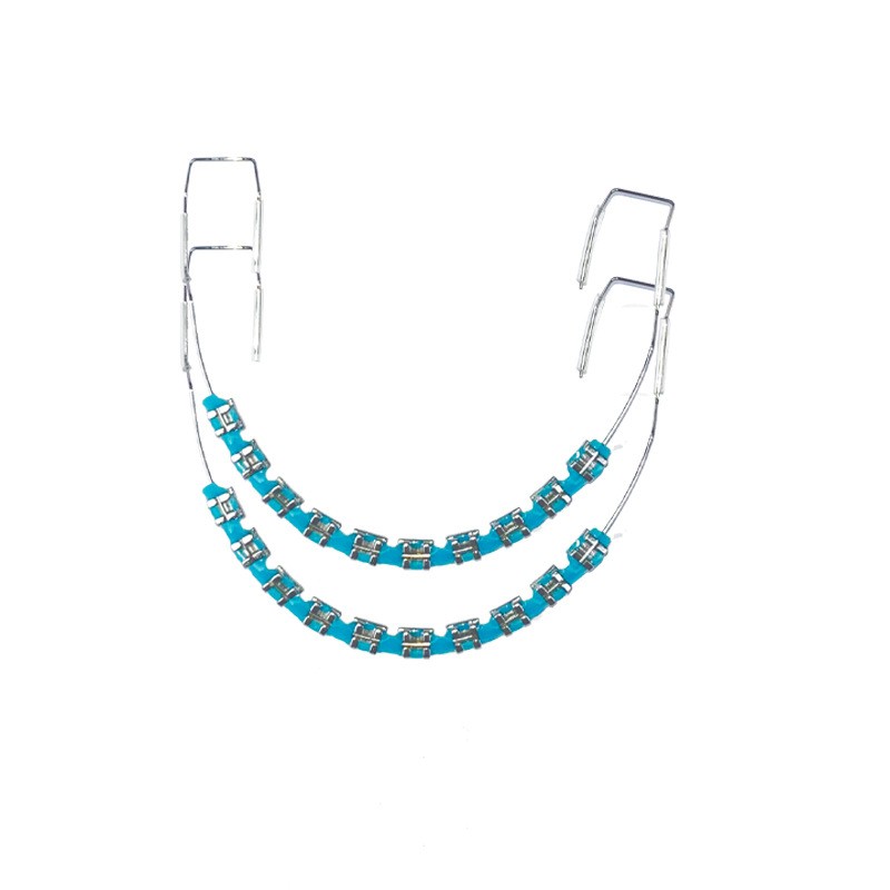 2Pcs Temporary Tooth Decorative Metal Bracket Orthodontic Power Chains Braces US