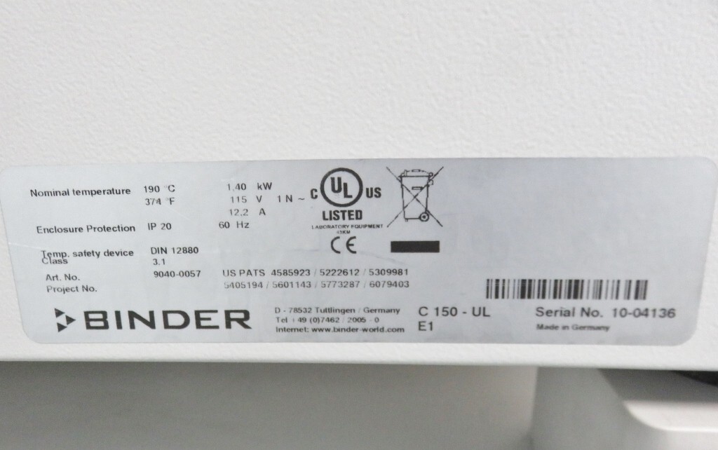 Binder C150 CO2 Incubator – Double Stacked – TESTED with Warranty SEE VIDEO