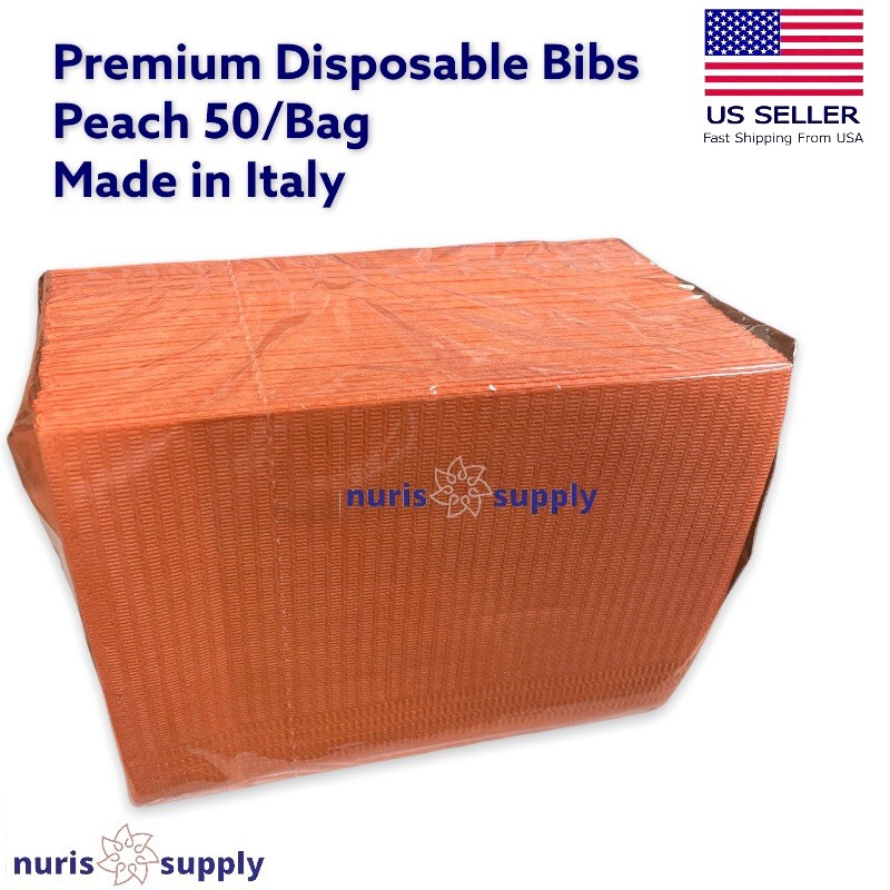 Peach Patient Bibs Disposable Tattoo Piercing Surgical Medical Absorbent 50/Bag