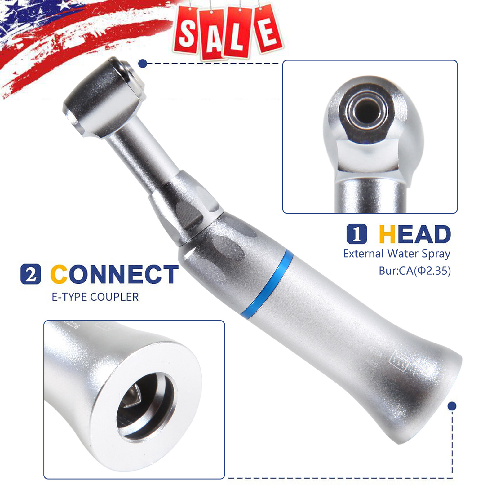 Slow Low Speed Air Motor Contra Angle Handpiece 4Holes YAD4 Dental
