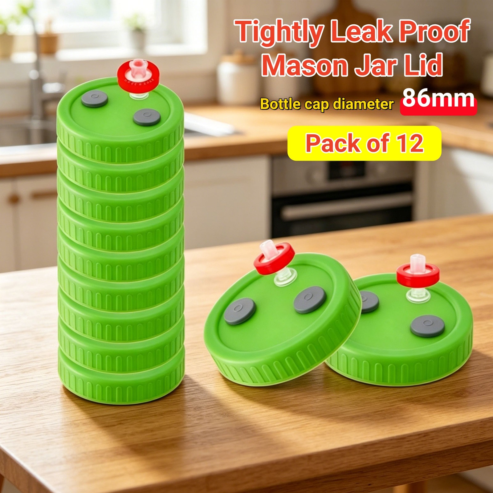 12Pcs Mushroom Liquid Culture Mycelium JAR LIDS, Wide Mouth With PTFE Filter