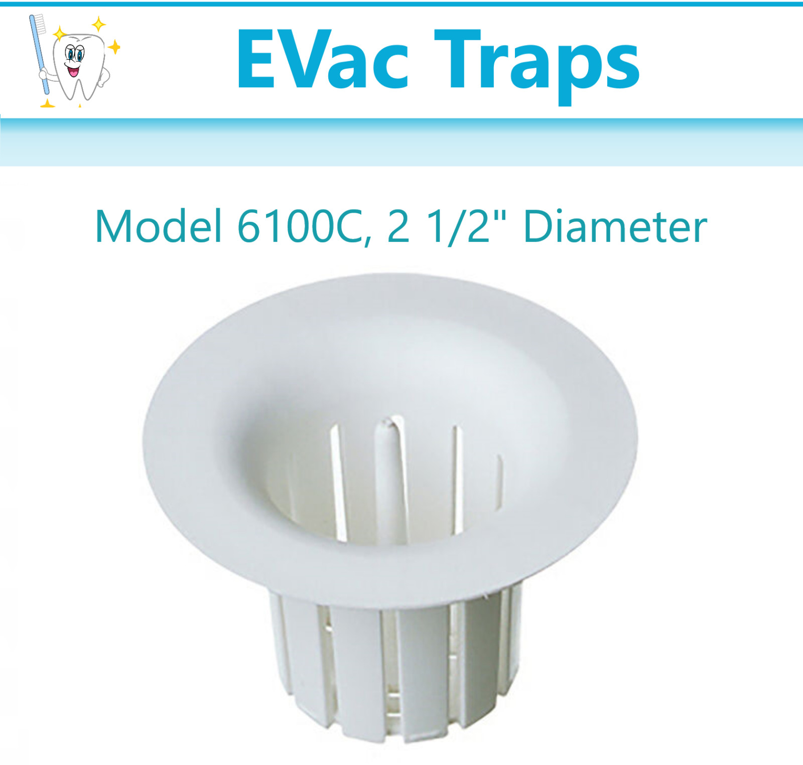 Dental Evacuation Traps Cuspidor Trap Filters Model 6100C, 2 1/2″ Diam, 144/Pk