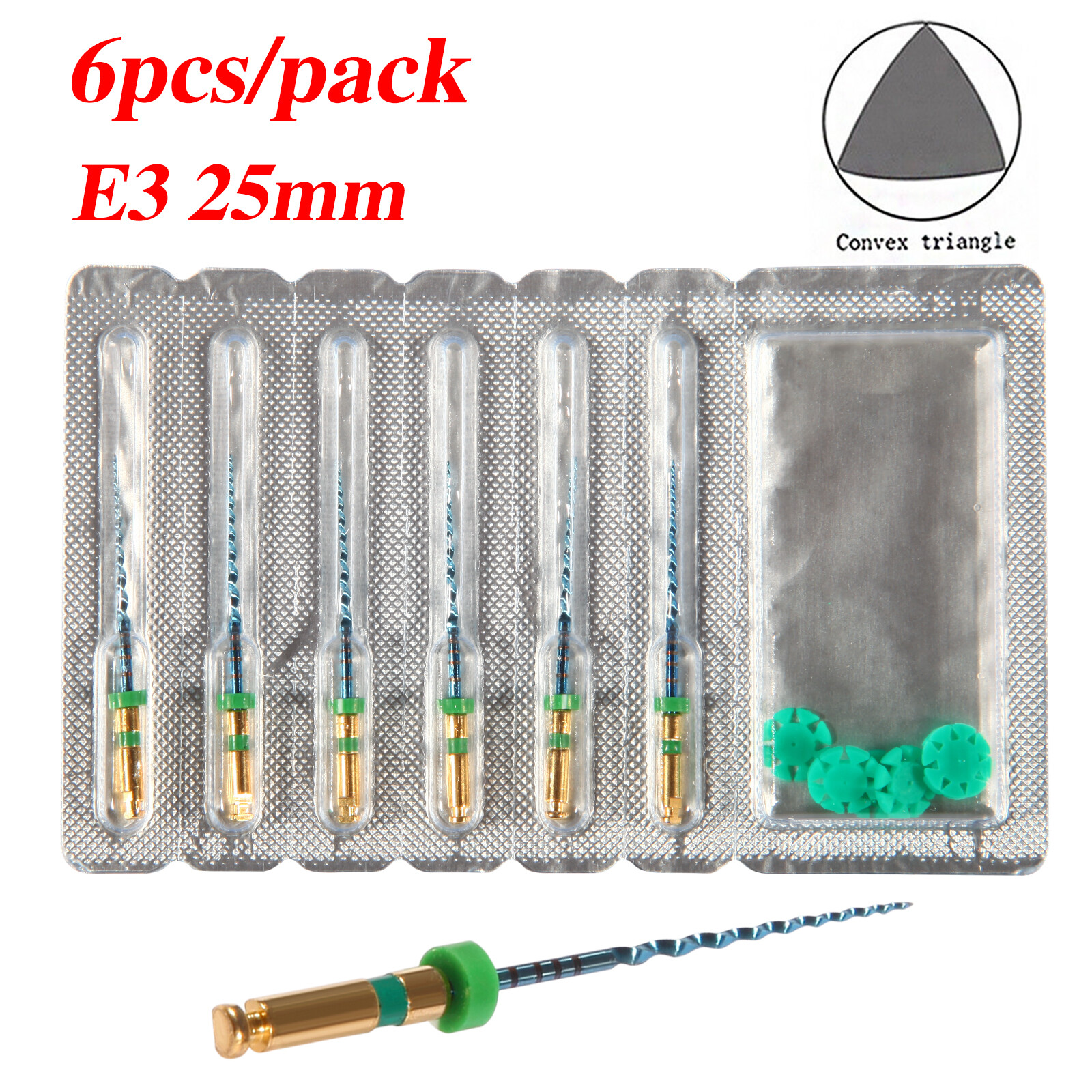 SANDENT Dental Endodontic Endo File Files Taper NITI Rotary Tip Assorted 25MM E3