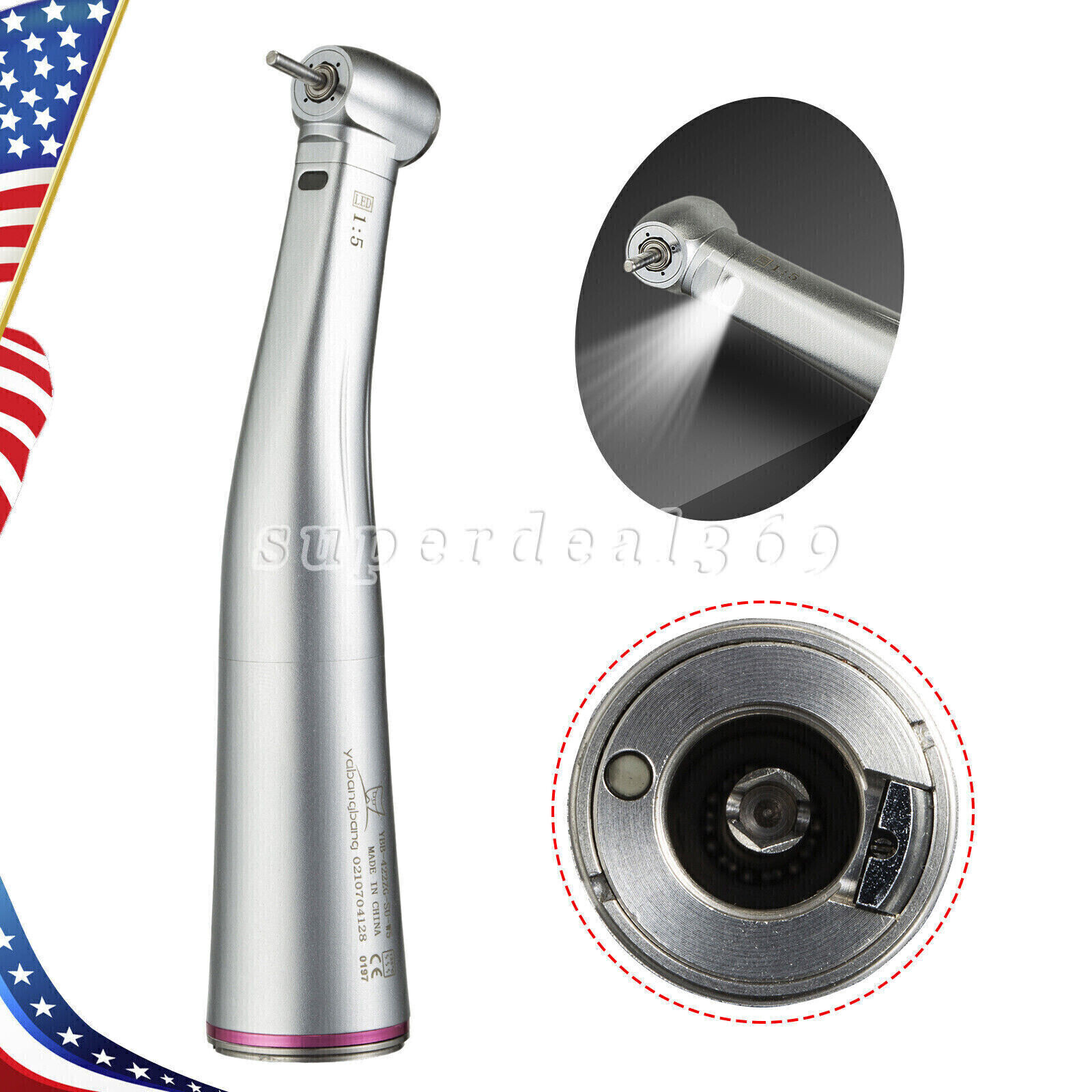 Dental 1:1/1:5/20:1 Implant Fiber Optic Contra Angle Handpiece E-Type NSK Style