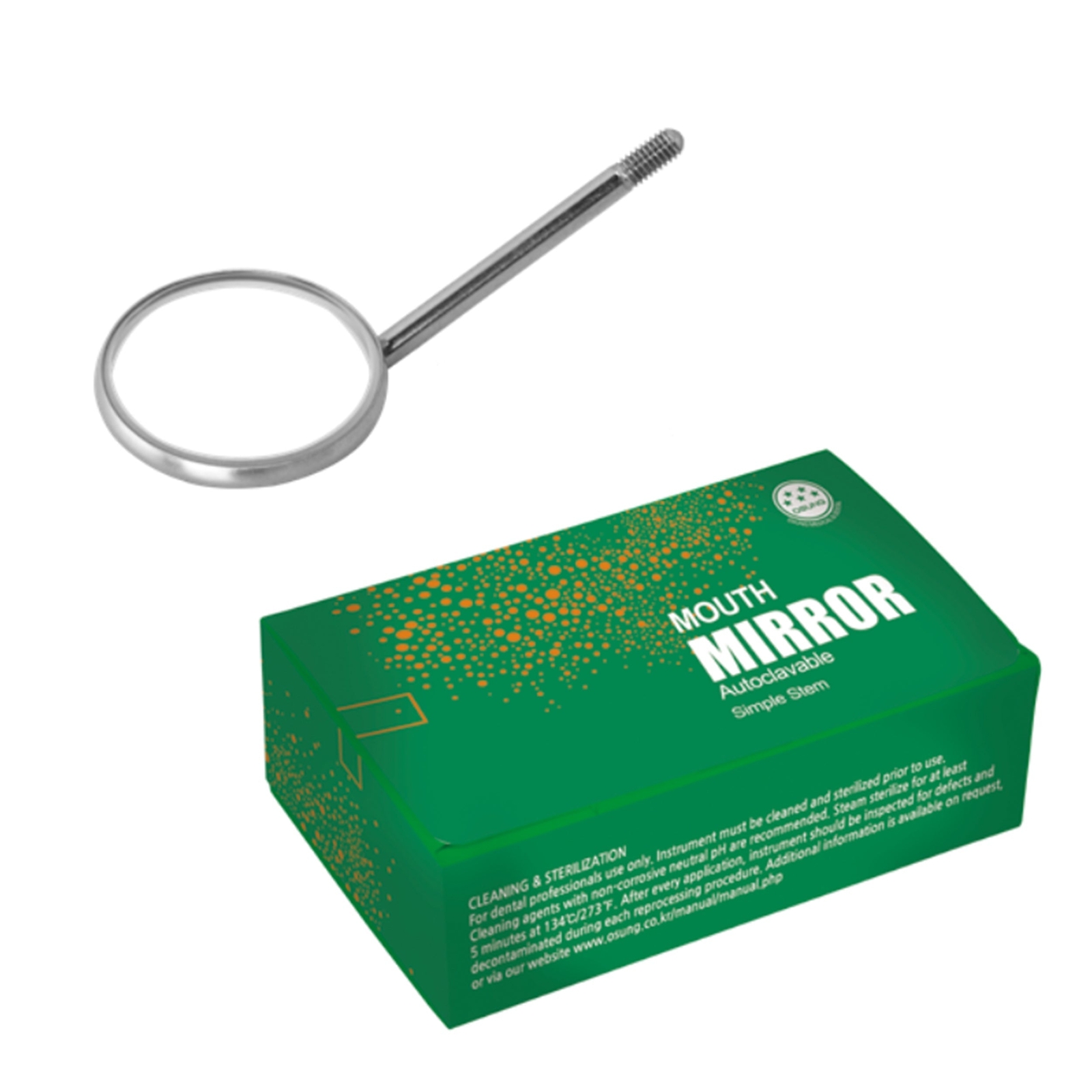 Dental Mouth Mirror #5 Simple Stem 12 pcs Premium Osung -DMSS5 (#40)
