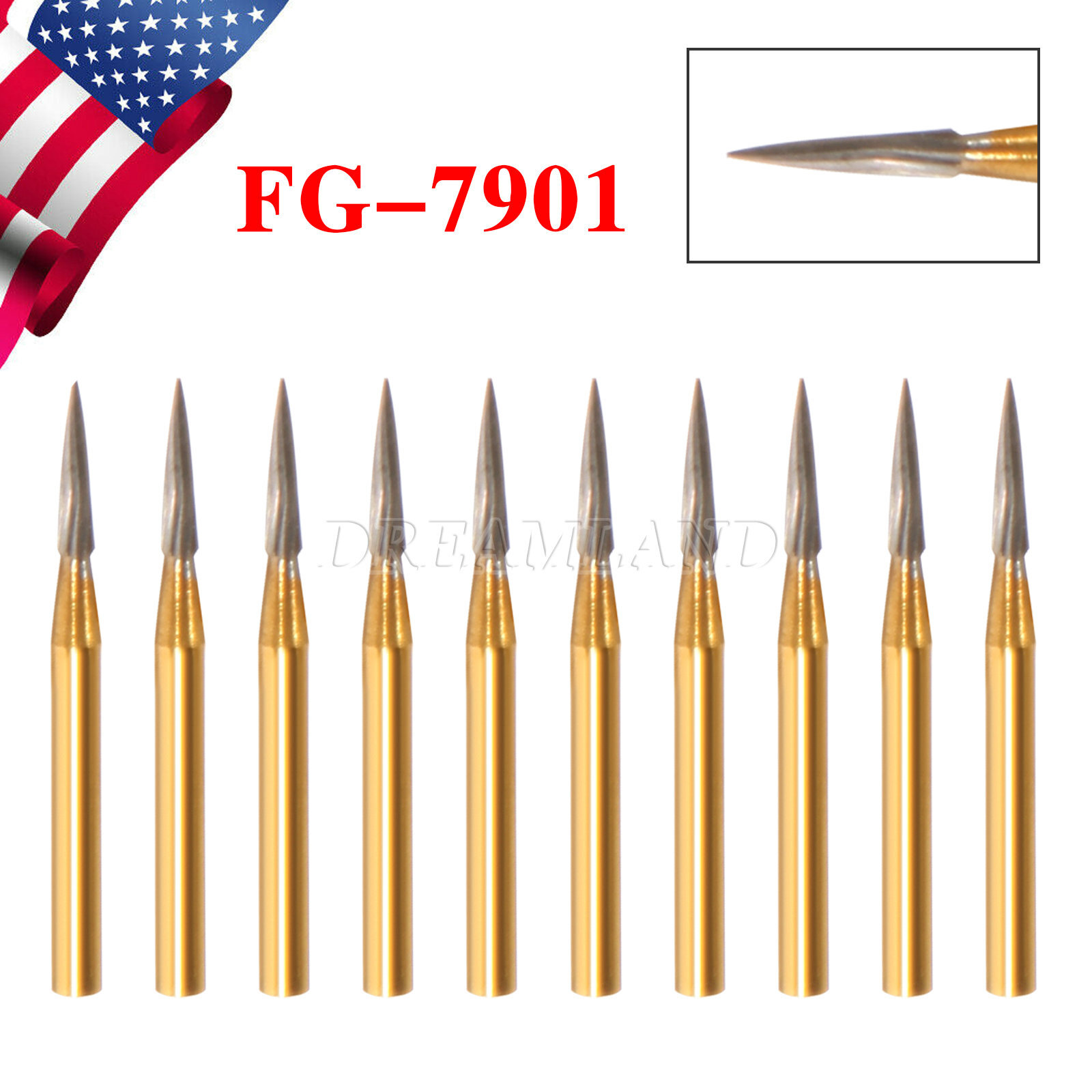 Round Carbide Burs for Friction Grip High FG (Choose Your Size & Qty) 19mm 25mm